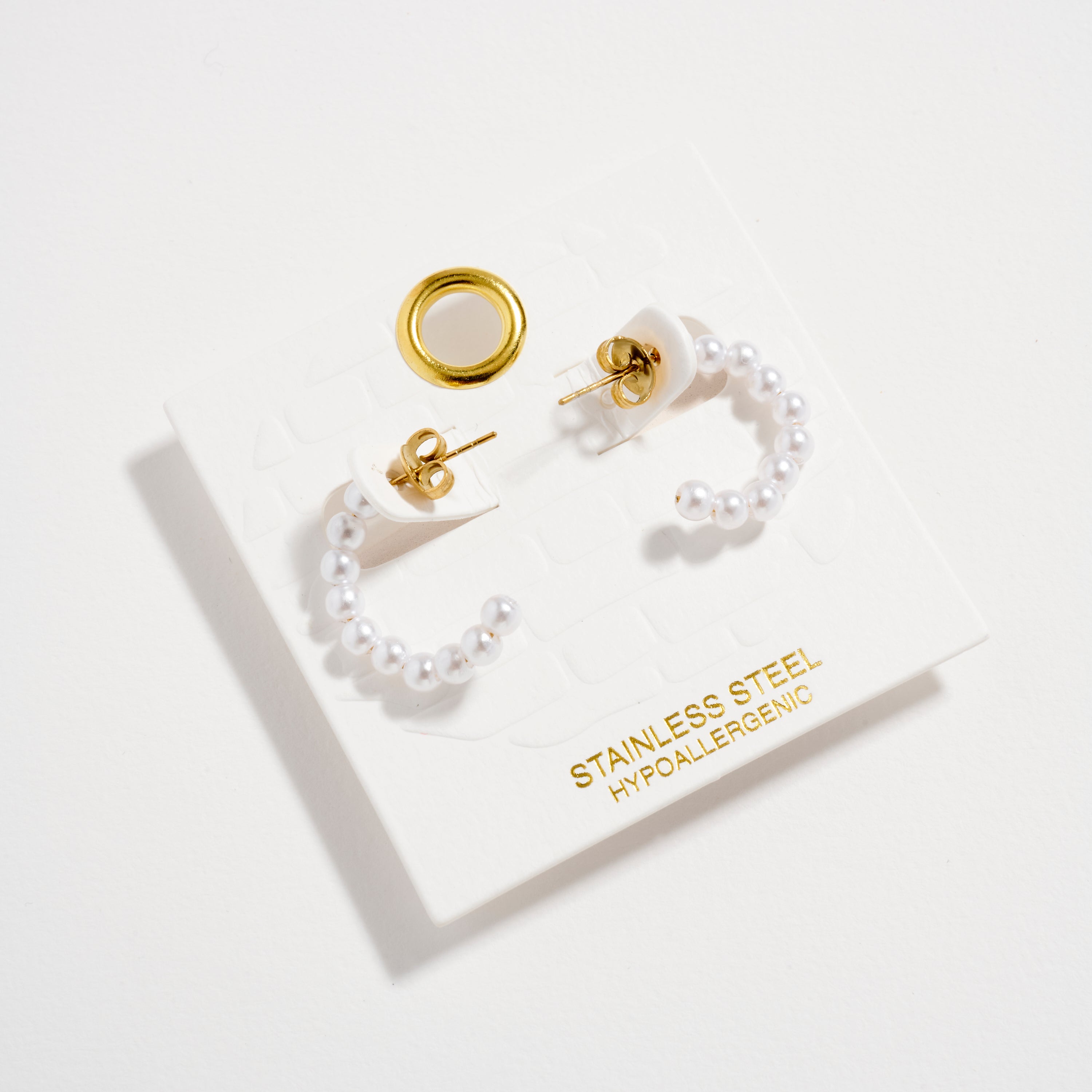 Stainless Steel Pearl Hoop Earrings – Hypoallergenic & Tarnish Free