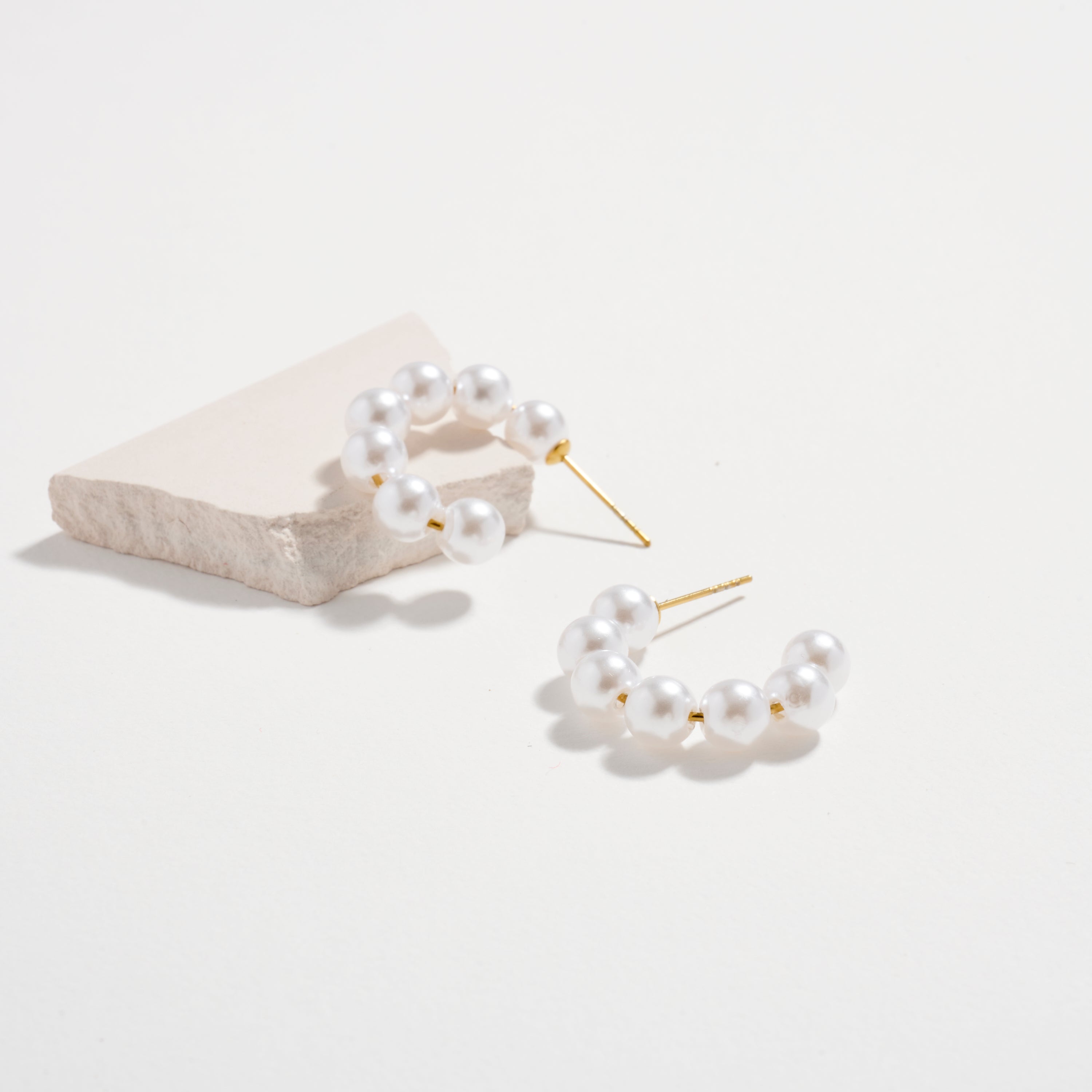 Stainless Steel Pearl Hoop Earrings – Hypoallergenic & Tarnish Free