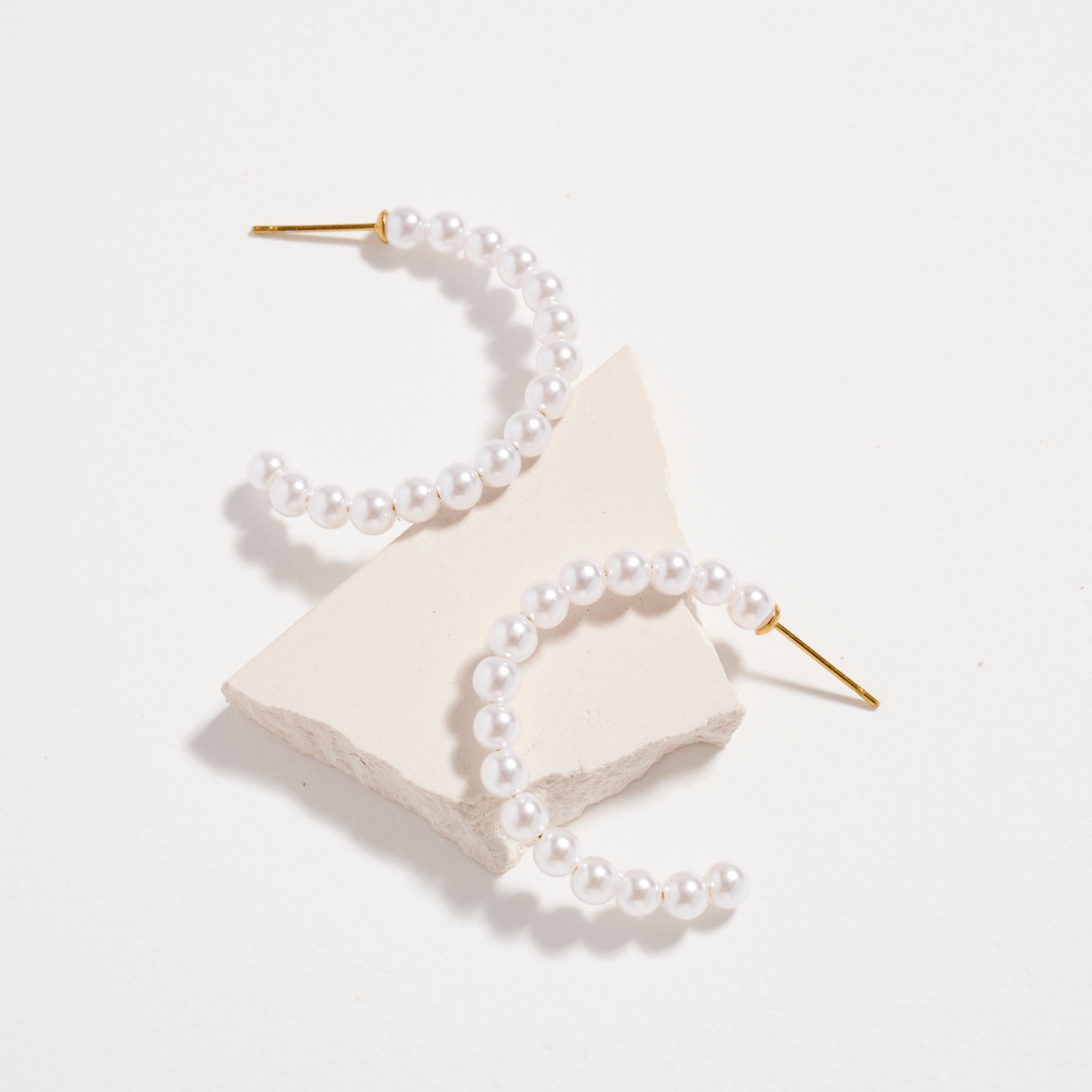 Stainless Steel Pearl Hoop Earrings – Hypoallergenic & Tarnish Free