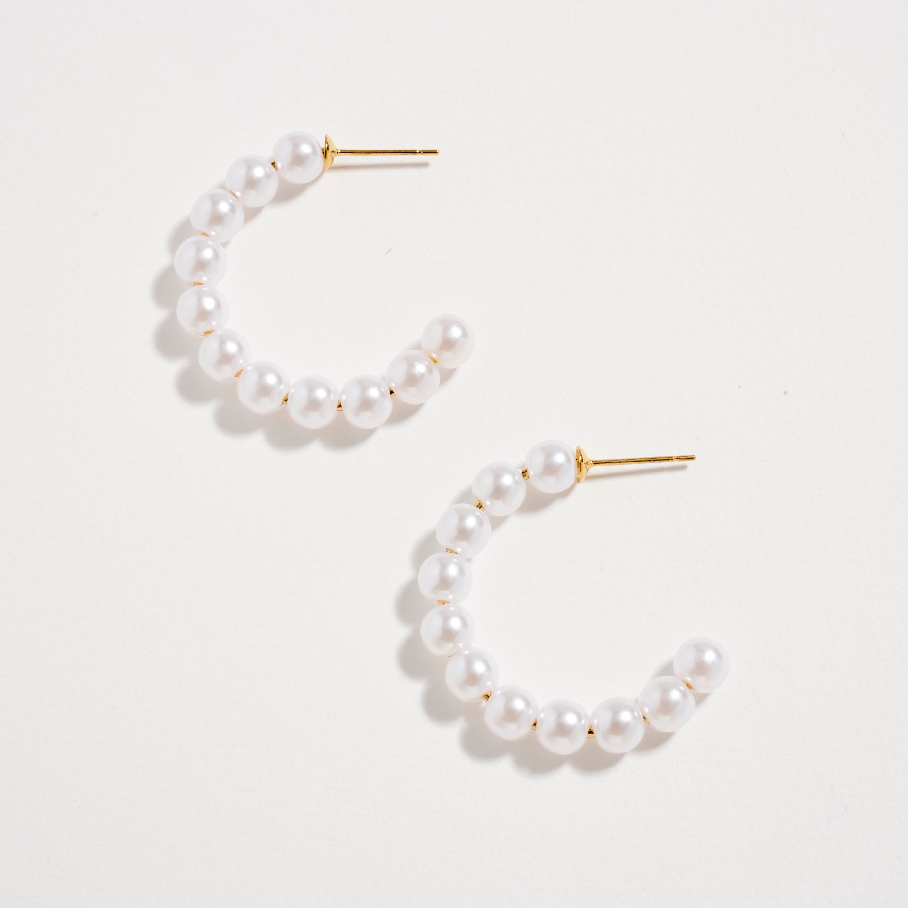 Stainless Steel Pearl Hoop Earrings – Hypoallergenic & Tarnish Free