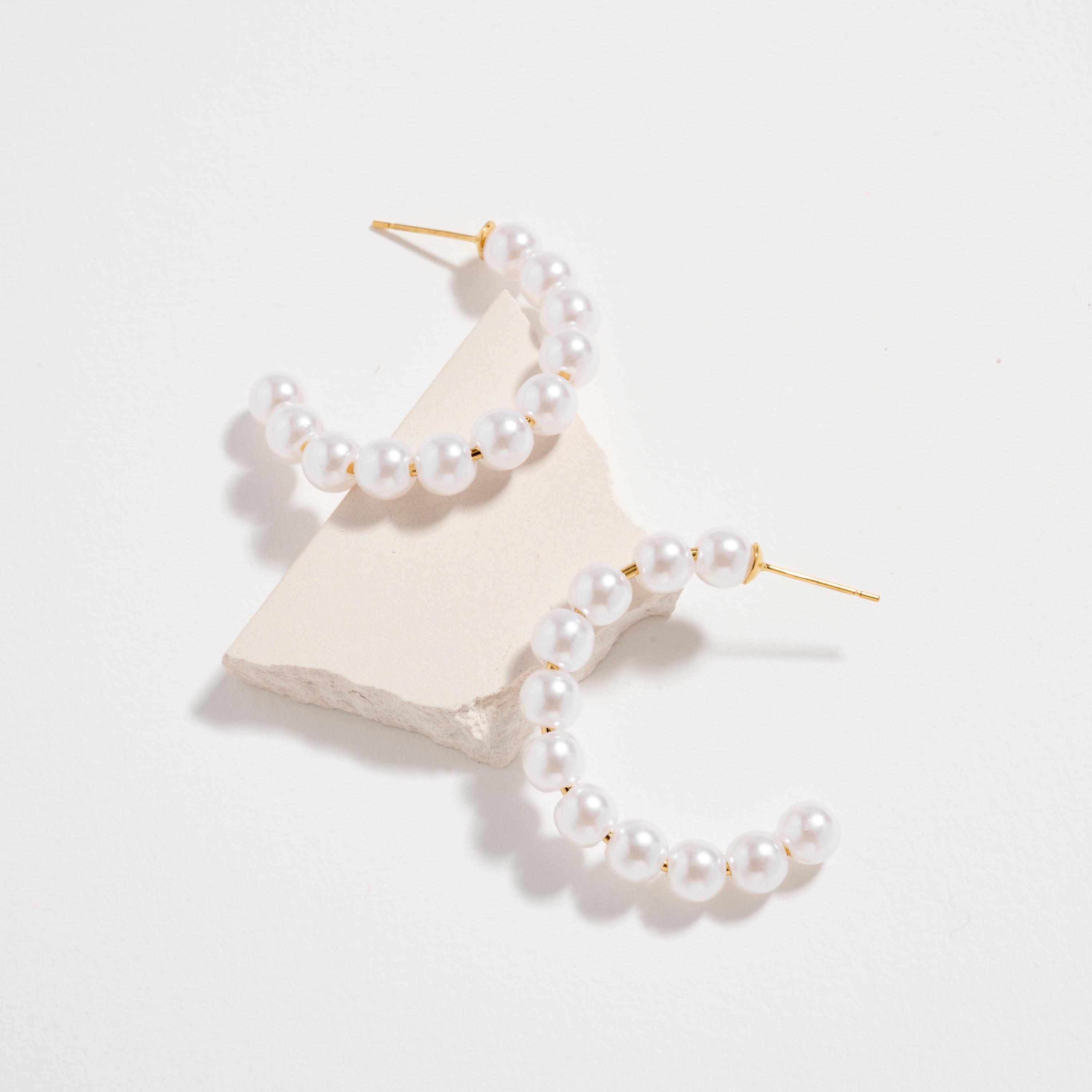 Stainless Steel Pearl Hoop Earrings – Hypoallergenic & Tarnish Free