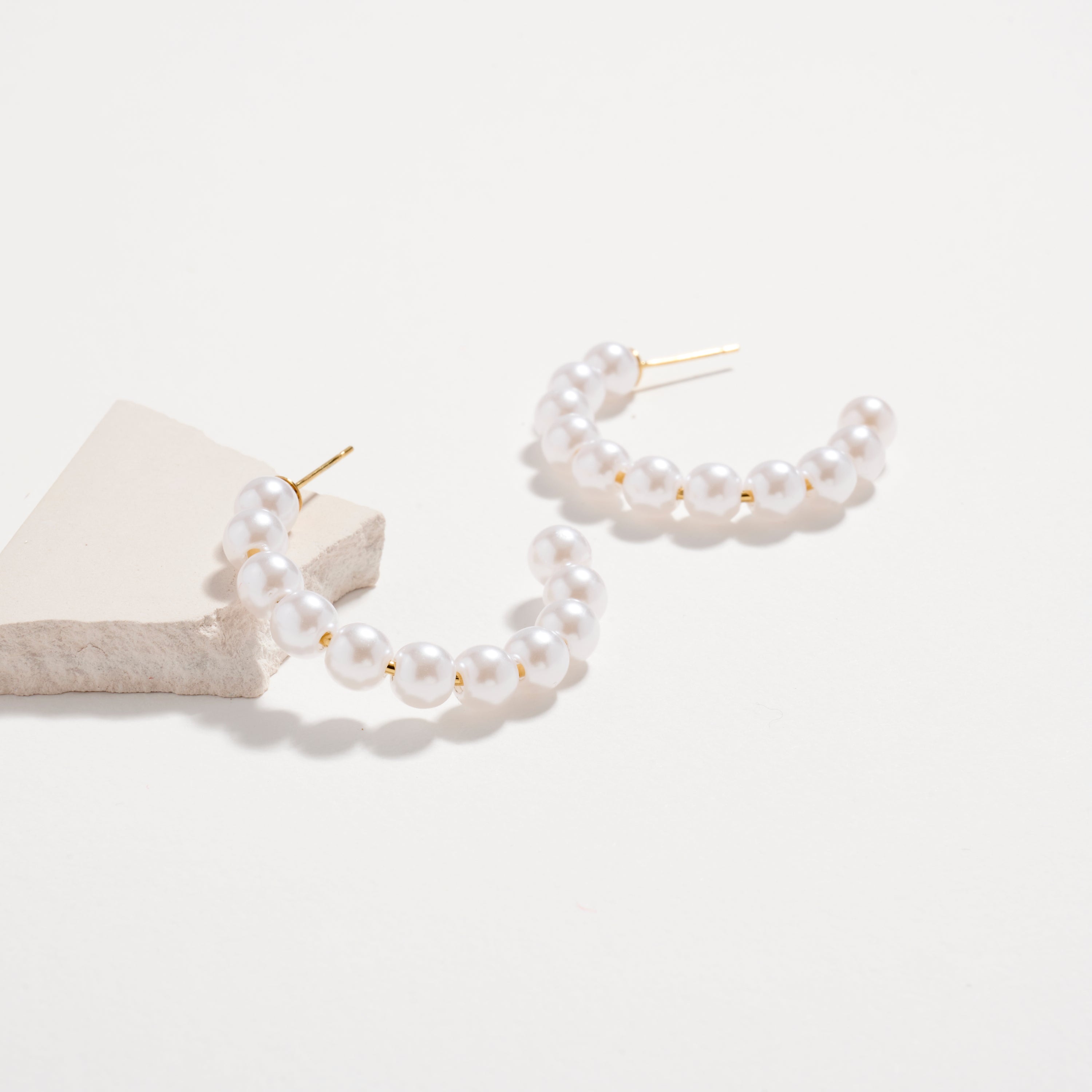 Stainless Steel Pearl Hoop Earrings – Hypoallergenic & Tarnish Free