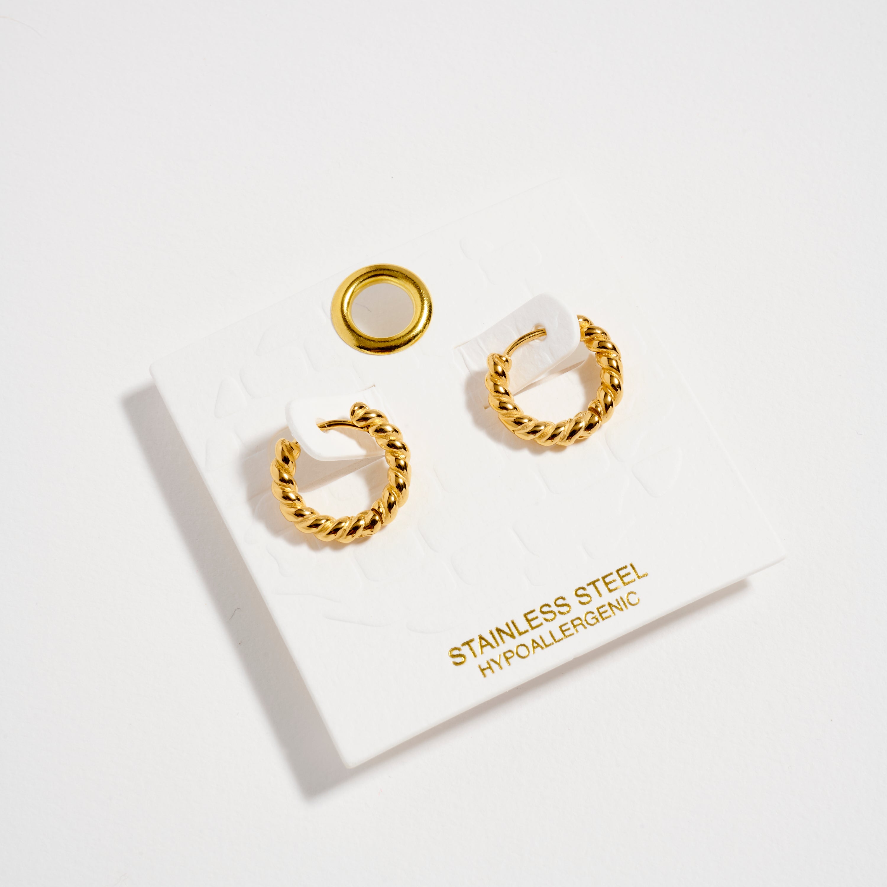 Stainless Steel Twisted Rope Hoop Earrings – Hypoallergenic & Tarnish Free