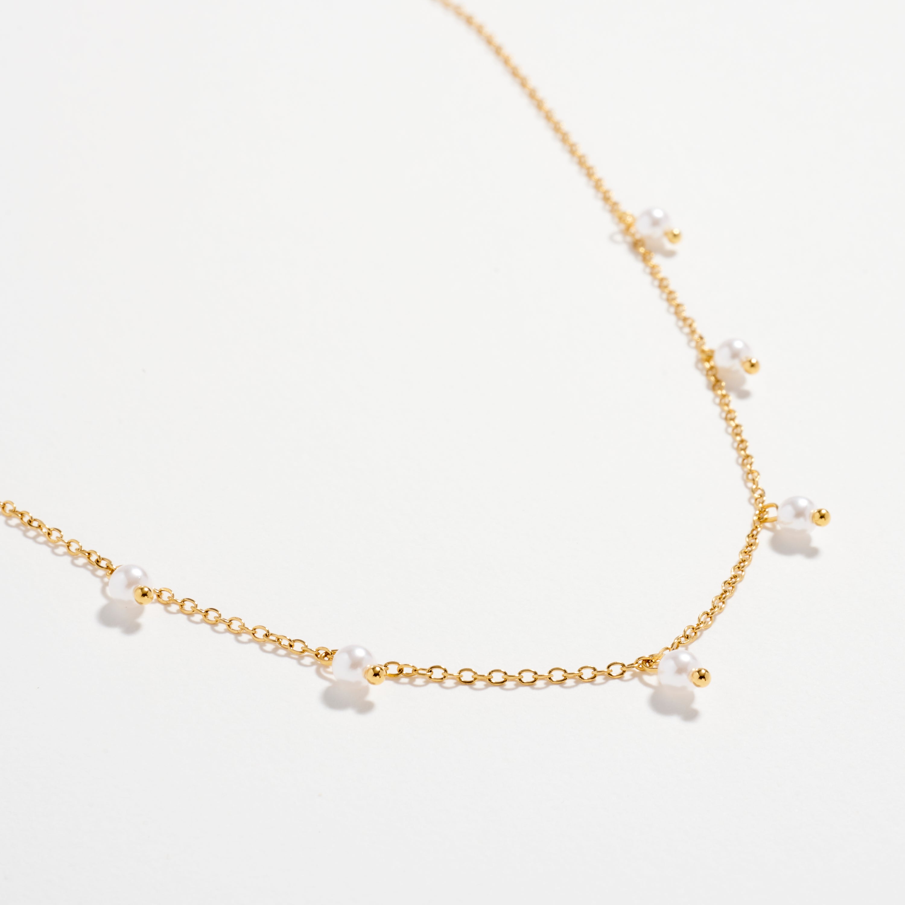 Stainless Steel Dainty Pearl Drop Necklace – Hypoallergenic & Tarnish Resistant
