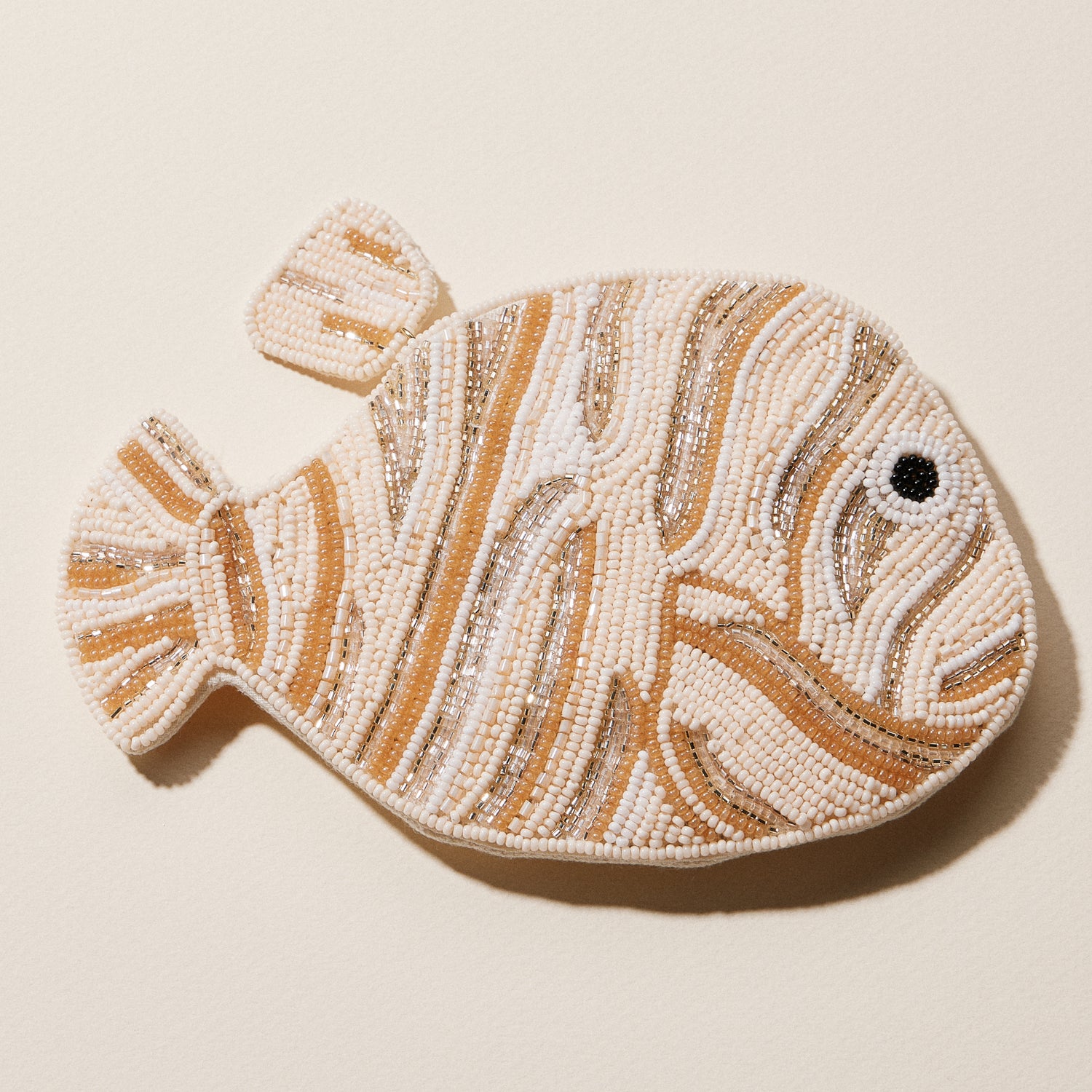Beaded Tropical Nemo Fish Coin Purse | Coastal Zip Pouch