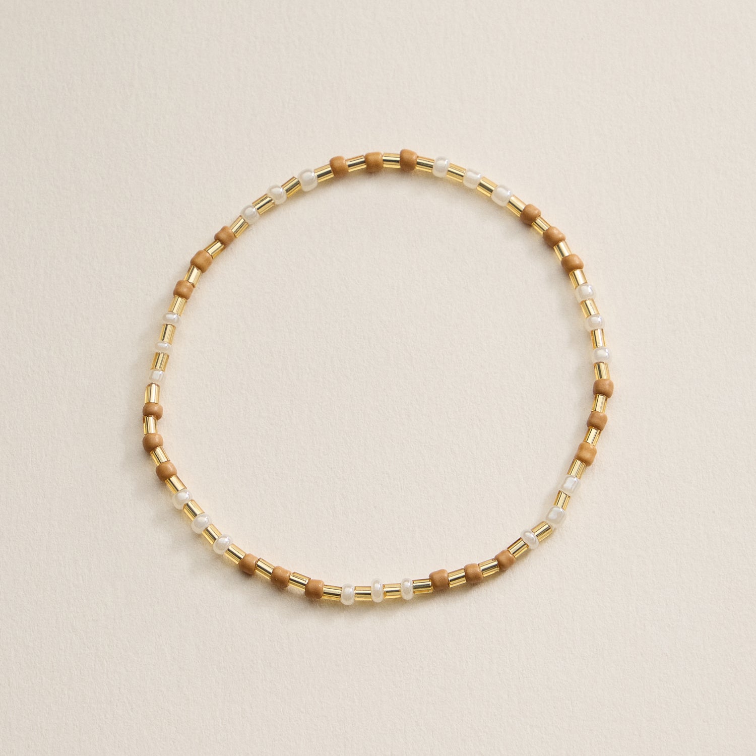 Beaded Heart Charm Stretch Bracelet Set – 3-Piece Layered Stack with Gold Accents