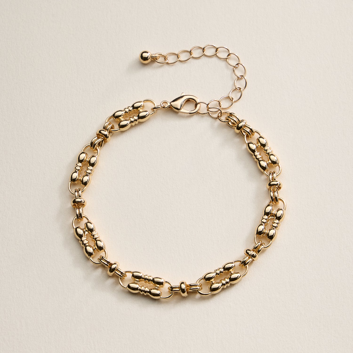 Goldfish Charm & Pearl Beaded 3-Piece Layered Chain Bracelet