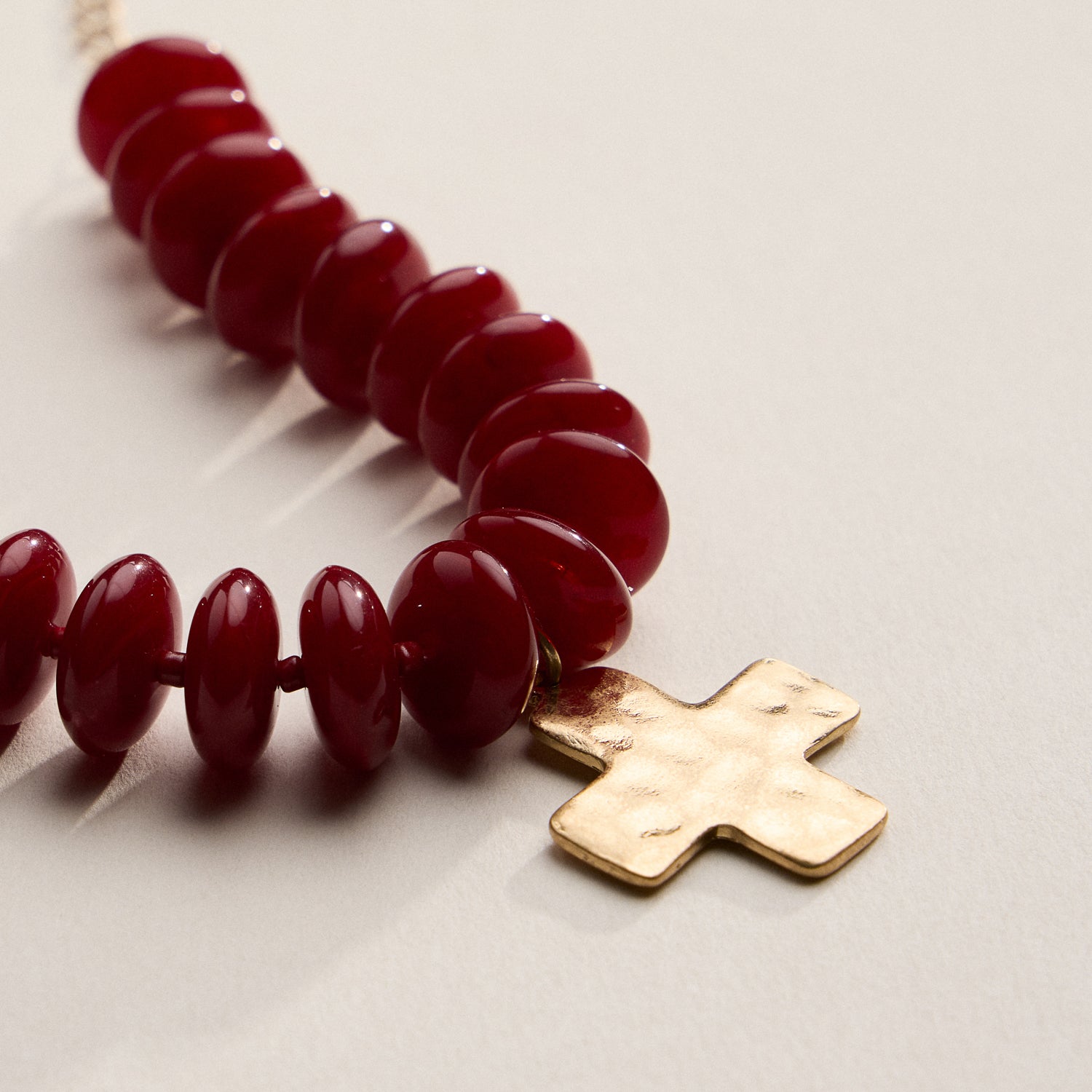 Beaded Cross Charm Bracelet | Colorful Bead Bracelet with Gold Cross Pendant
