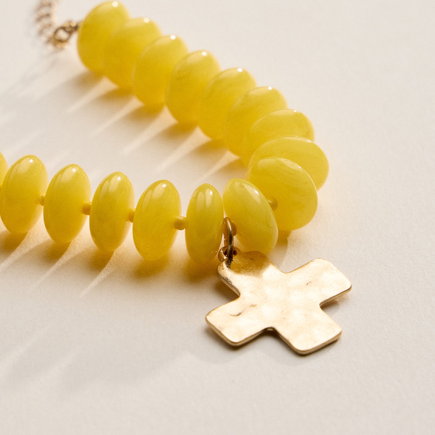 Beaded Cross Charm Bracelet | Colorful Bead Bracelet with Gold Cross Pendant