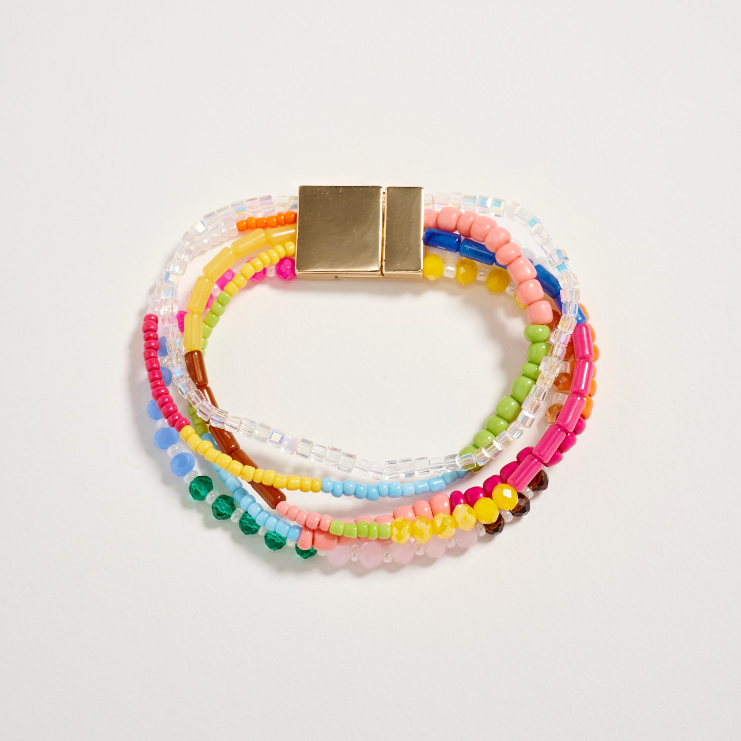 Beaded Boho Stack Bracelet -- Magnetic Clasp