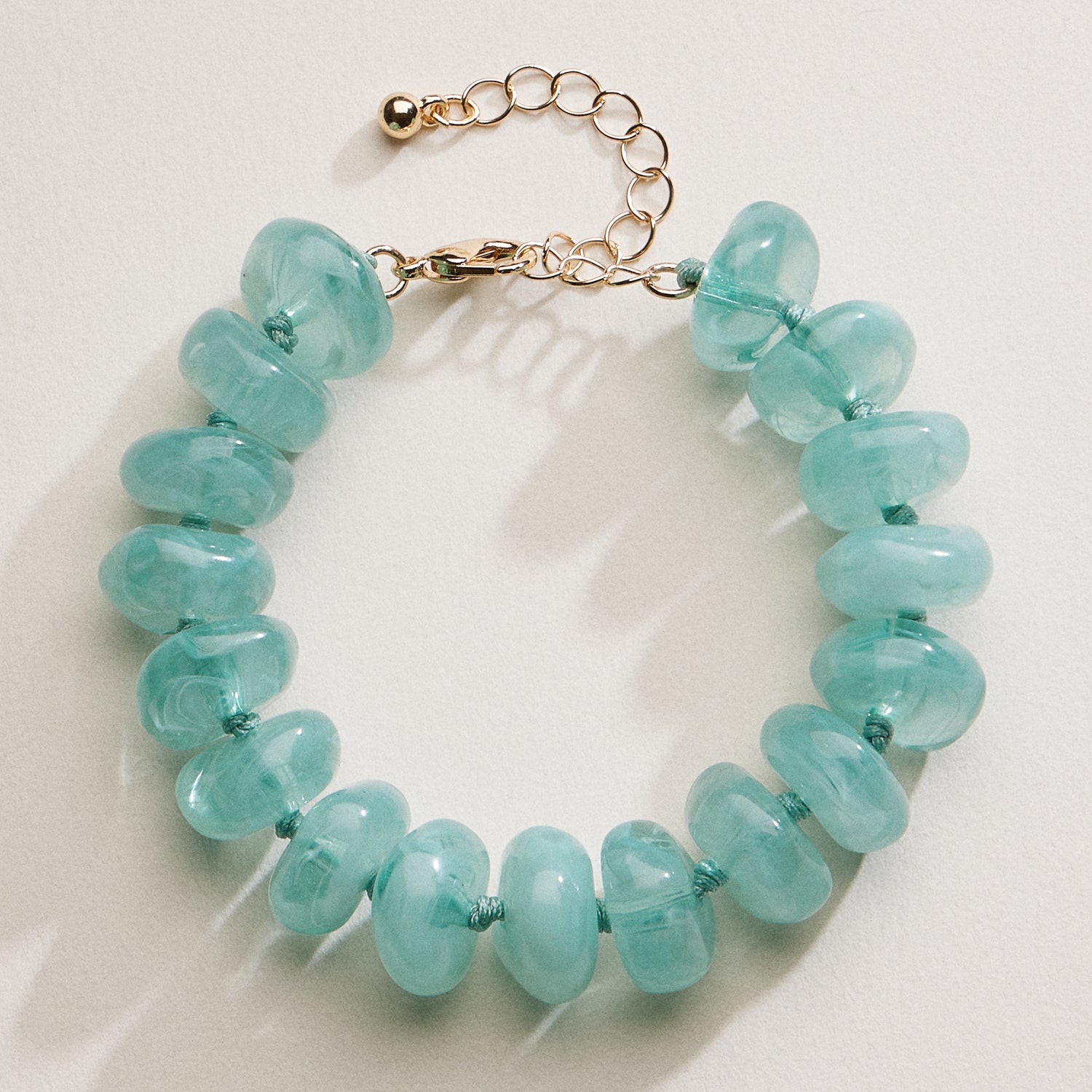 Natural Stone Beaded Bracelet | Smooth Round Beads