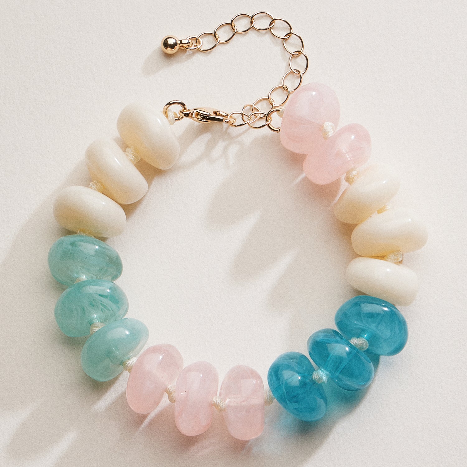 Natural Stone Beaded Bracelet | Smooth Round Beads