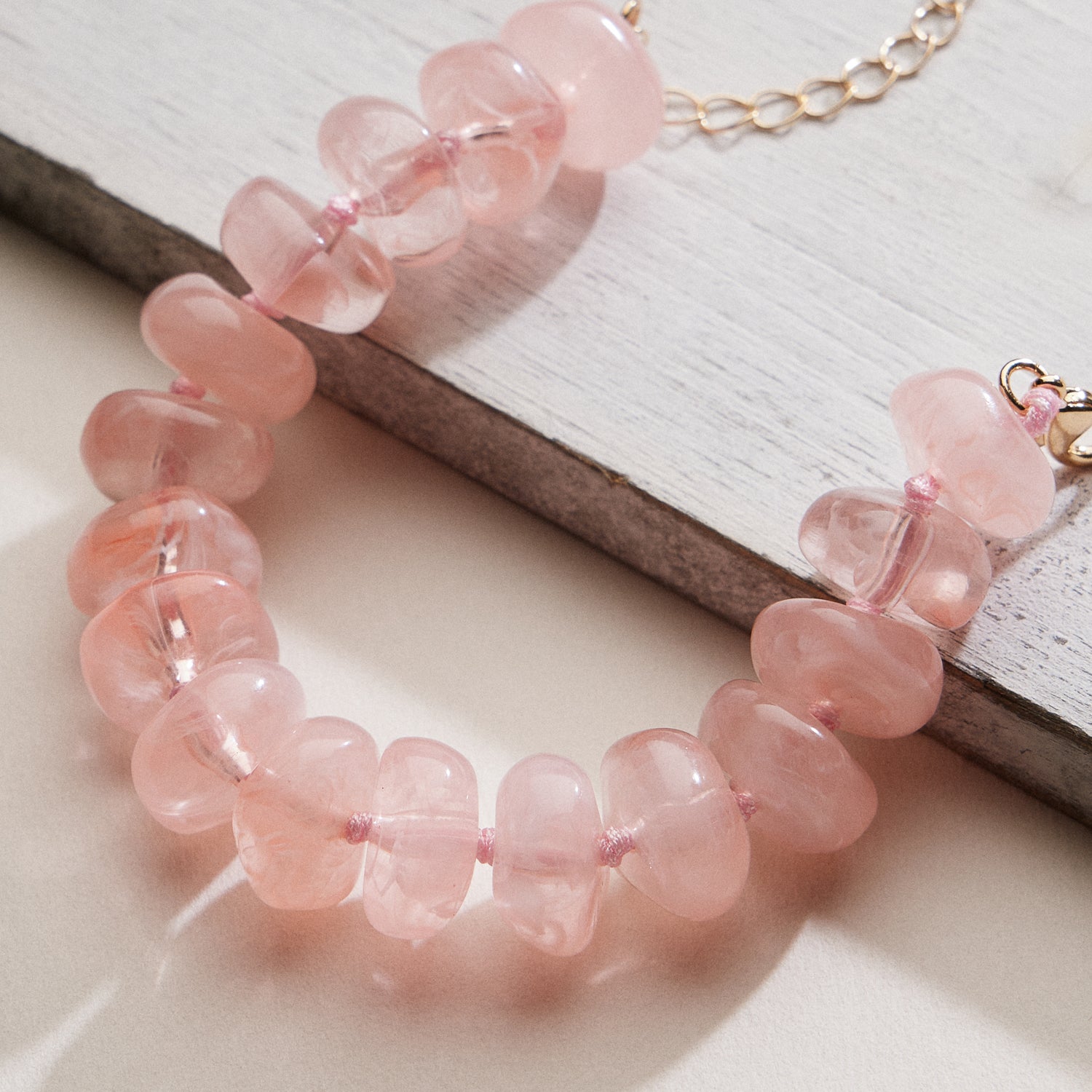 Natural Stone Beaded Bracelet | Smooth Round Beads