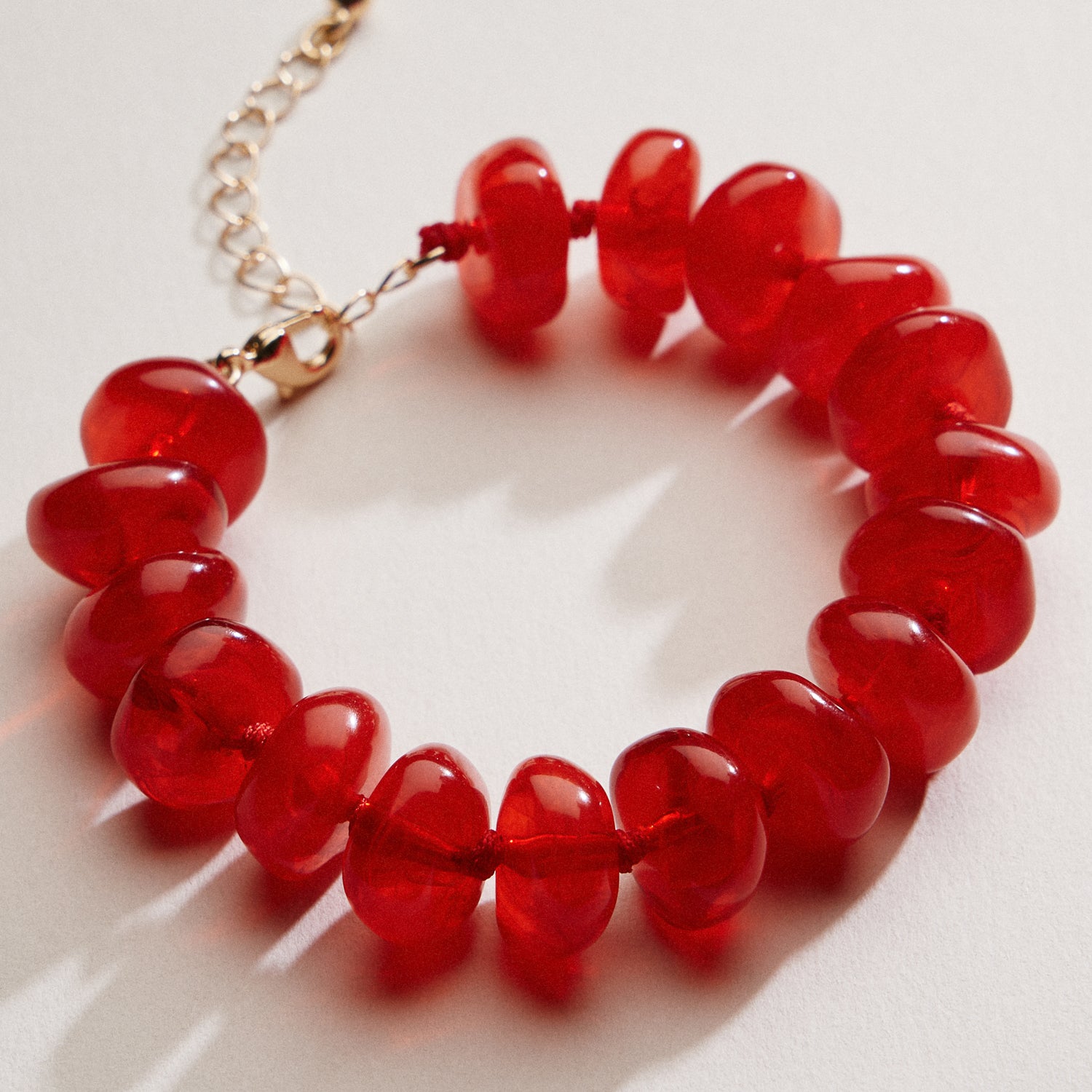 Natural Stone Beaded Bracelet | Smooth Round Beads