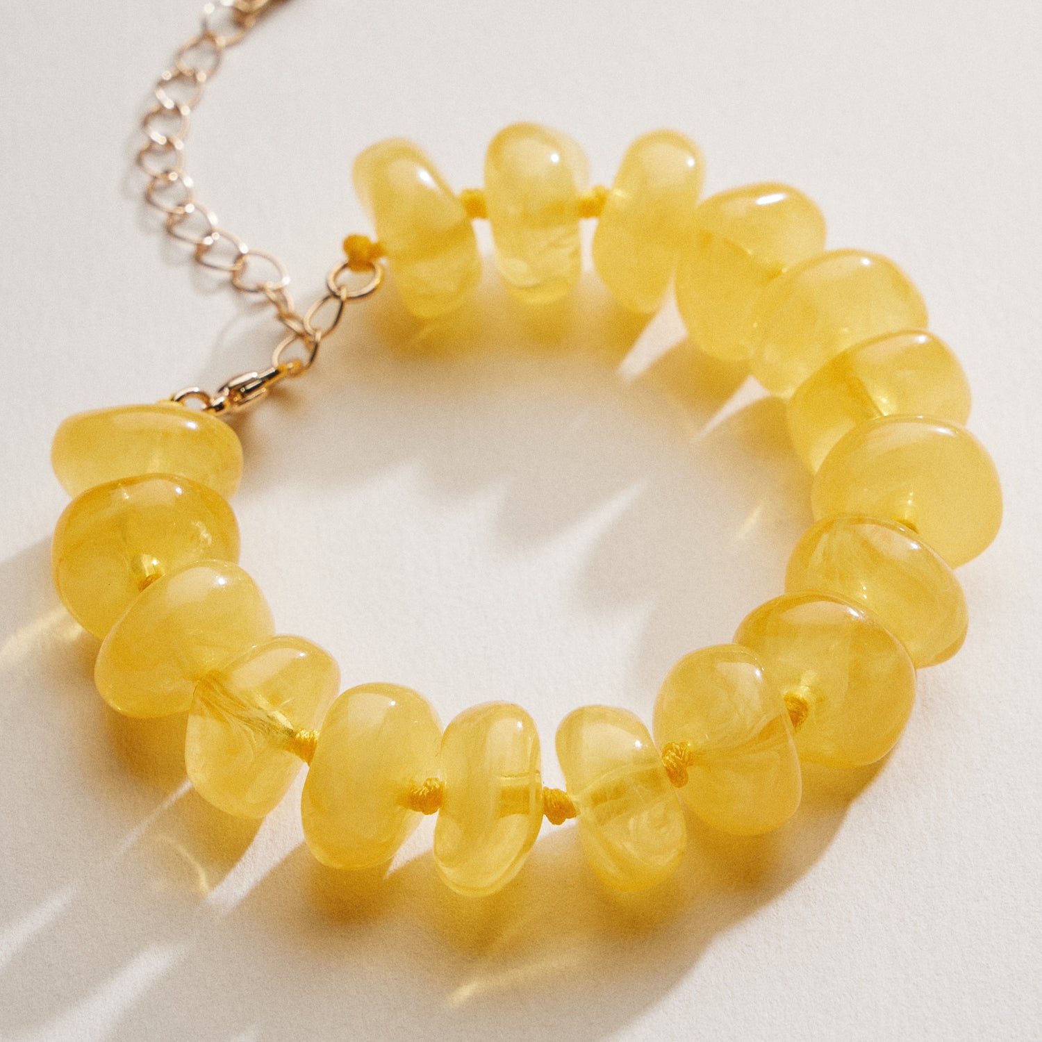 Natural Stone Beaded Bracelet | Smooth Round Beads