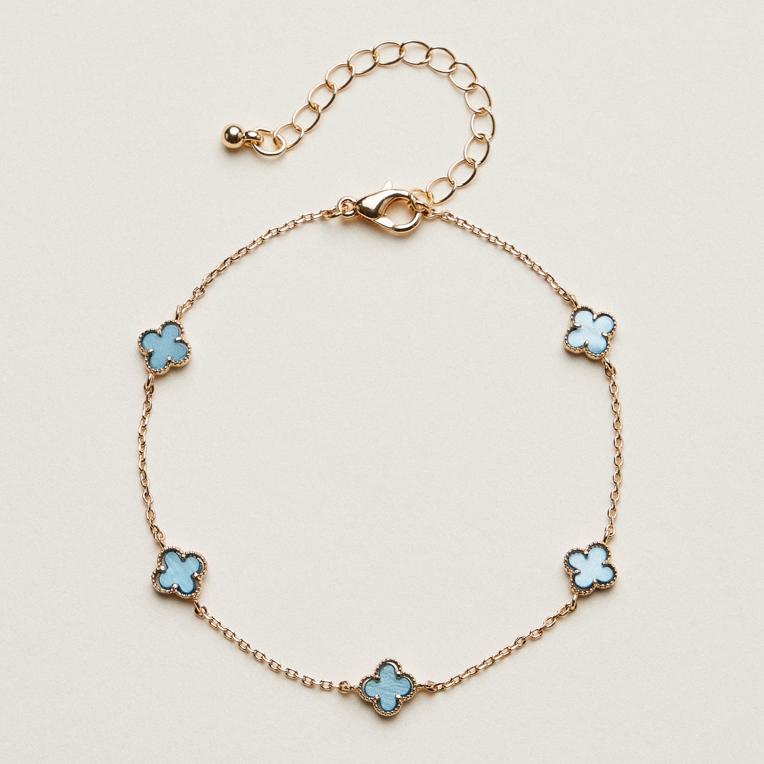 Mini Quatrefoil Station Bracelet | Delicate Multi Charm Jewelry