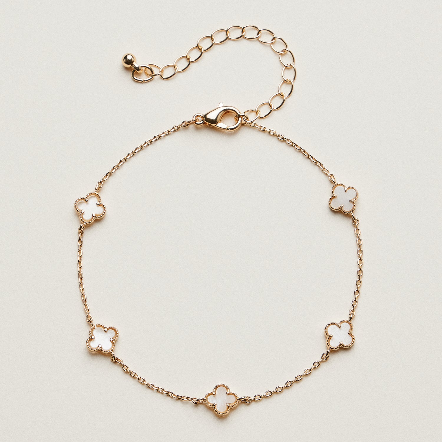 Mini Quatrefoil Station Bracelet | Delicate Multi Charm Jewelry