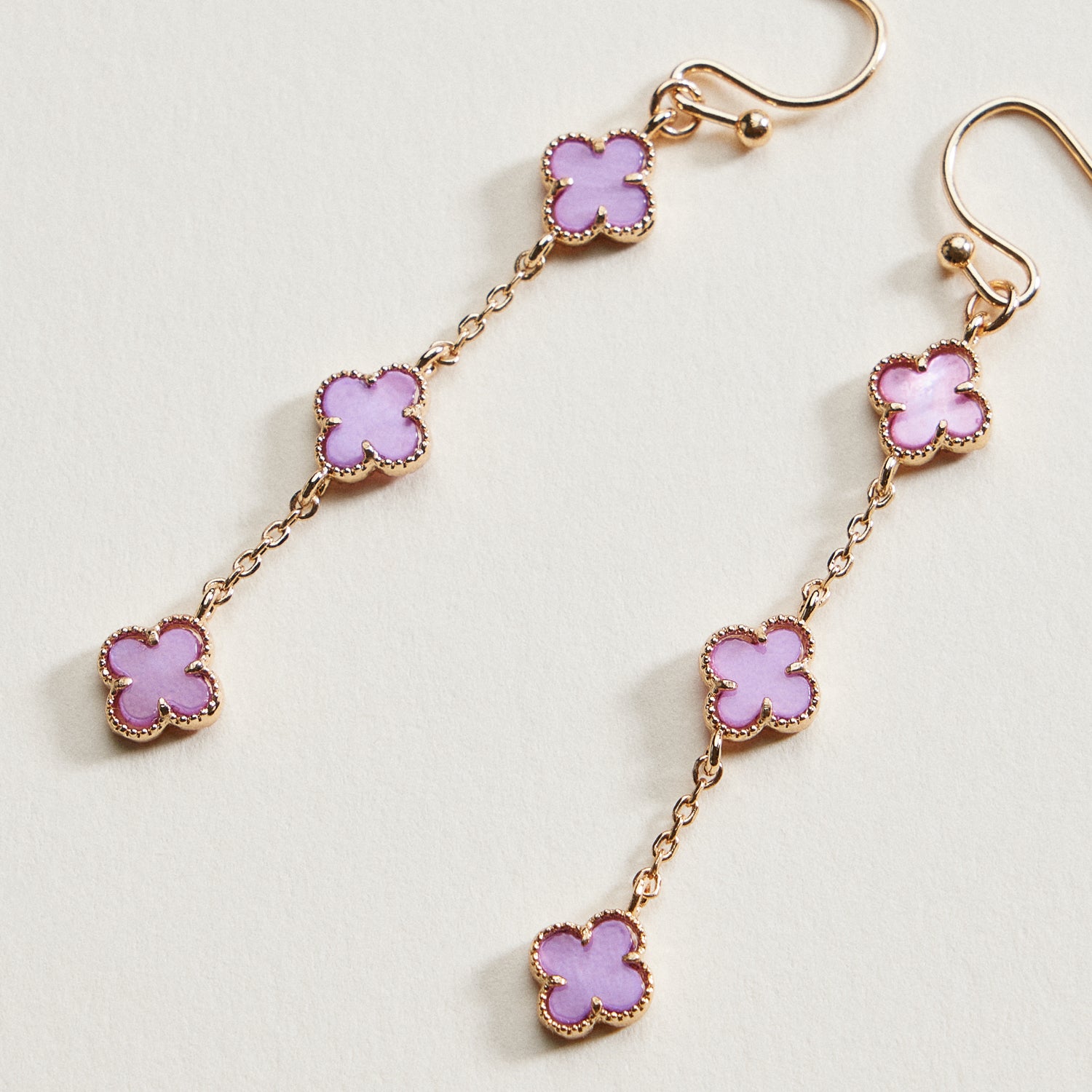 Mini Quatrefoil Dangle Earrings | Delicate Charm Jewelry