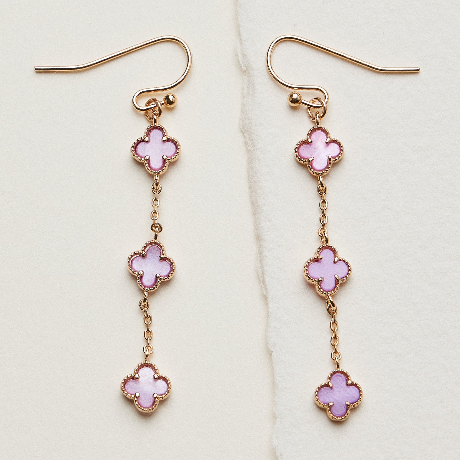 Mini Quatrefoil Dangle Earrings | Delicate Charm Jewelry