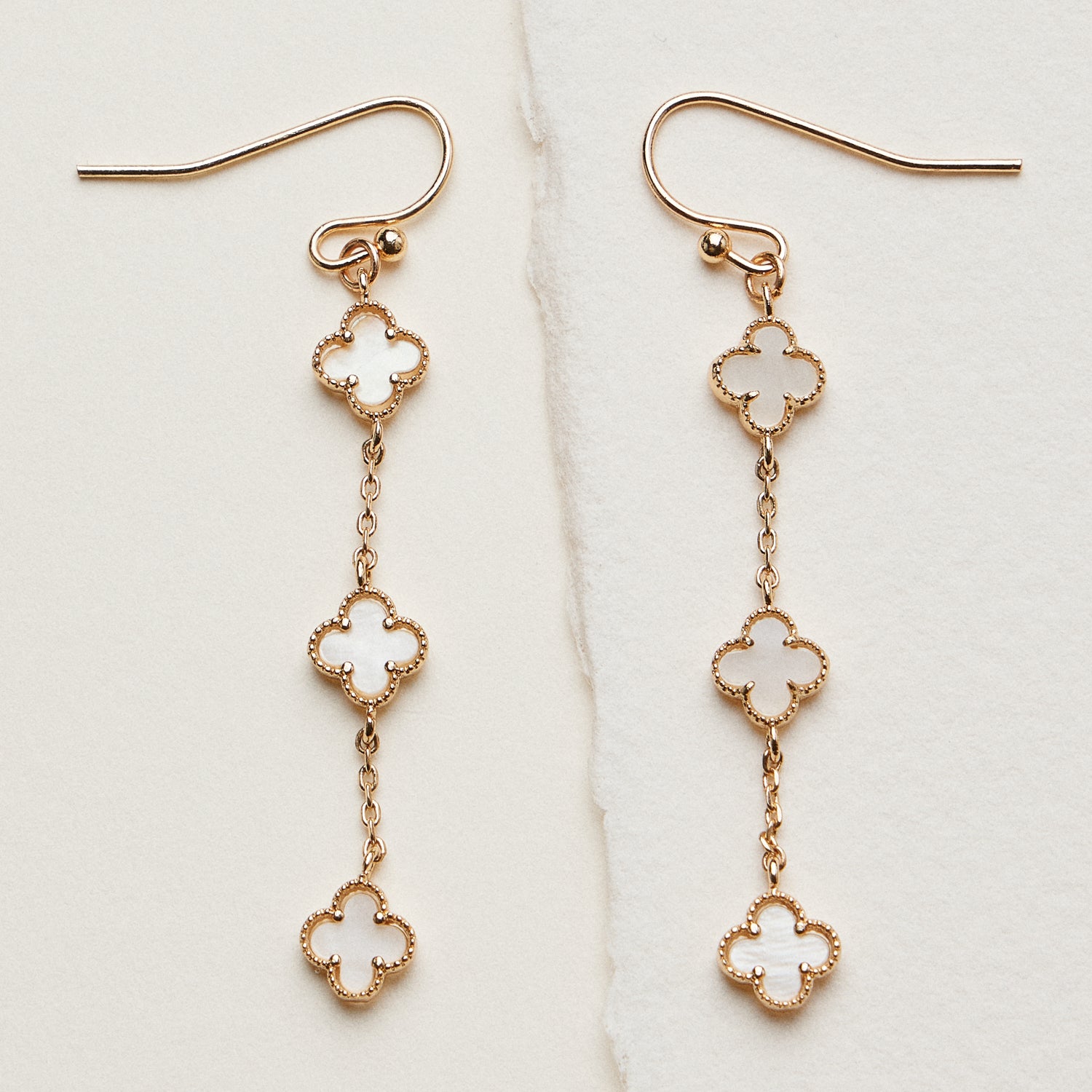 Mini Quatrefoil Dangle Earrings | Delicate Charm Jewelry