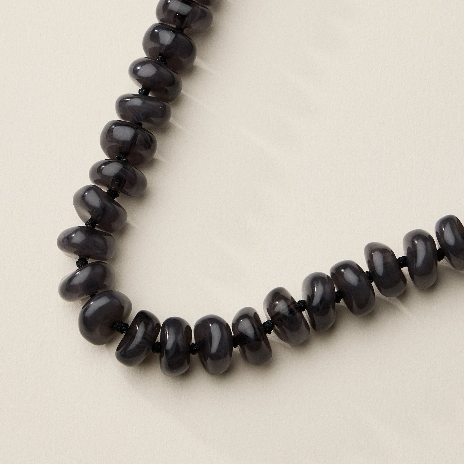 Chunky Translucent Glass Bead Necklace with Adjustable Chain – Handmade Statement Jewelry