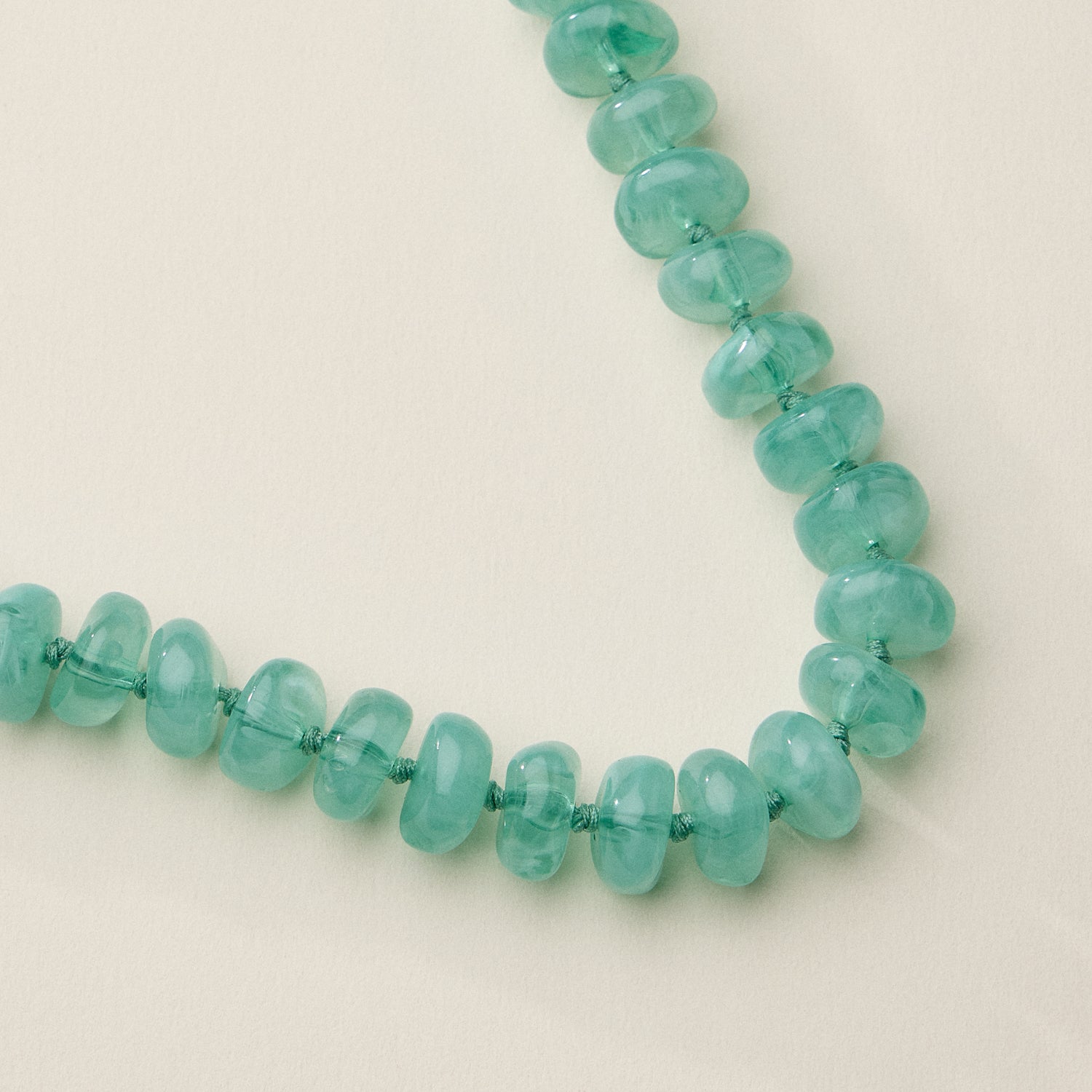 Chunky Translucent Glass Bead Necklace with Adjustable Chain – Handmade Statement Jewelry