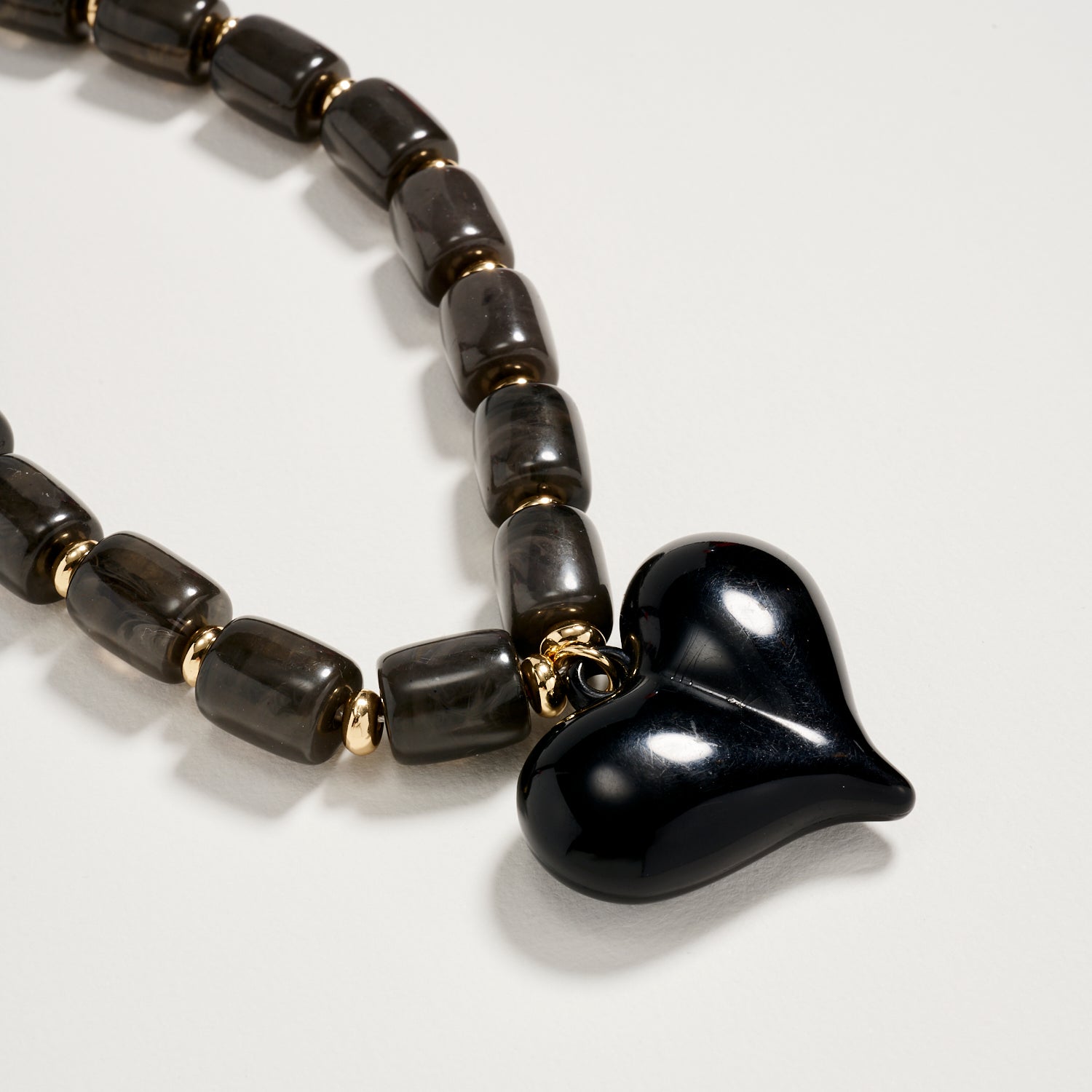 Colorful Beaded Heart Necklace – Multi-Color Barrel Bead Statement Necklace for Women - Frem