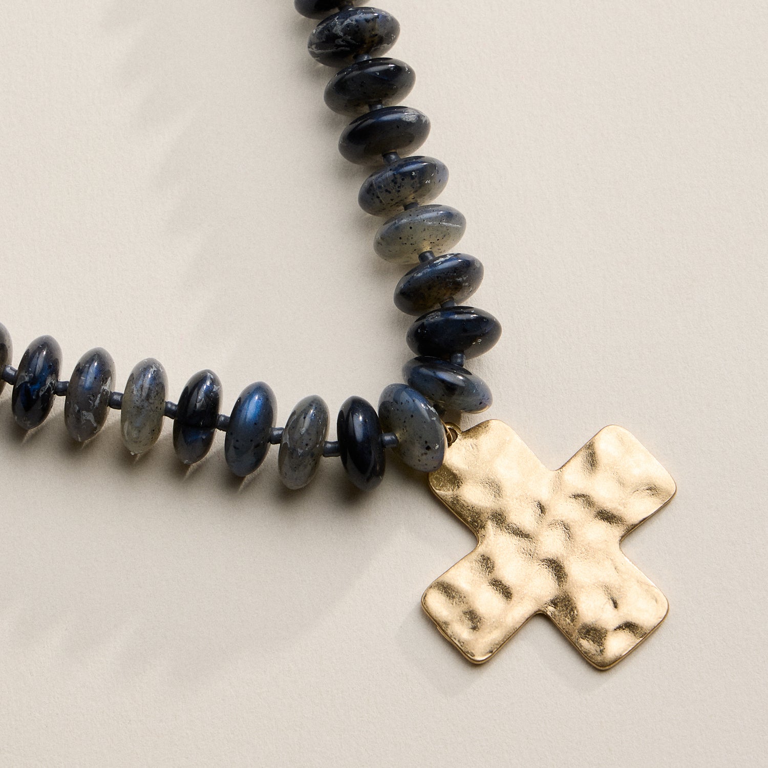 Beaded Cross Pendant Necklace for Women | Colorful Bead Necklace with Gold Cross Charm