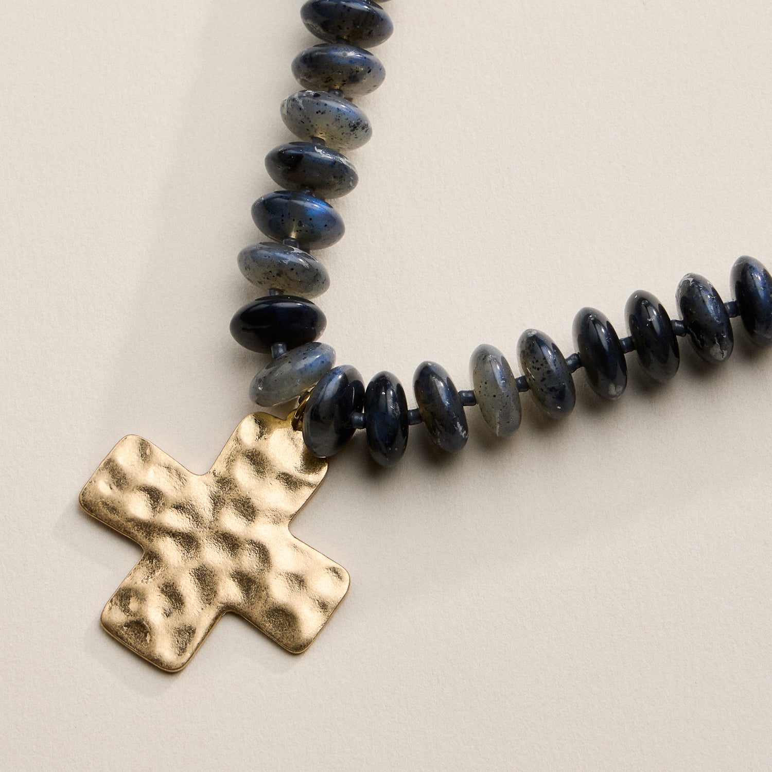 Beaded Cross Pendant Necklace for Women | Colorful Bead Necklace with Gold Cross Charm