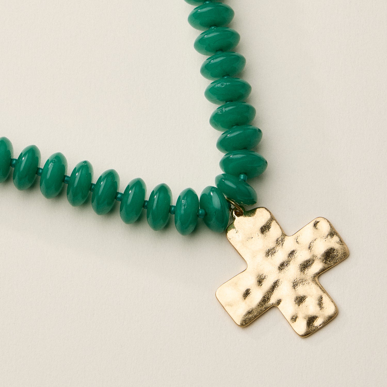 Beaded Cross Pendant Necklace for Women | Colorful Bead Necklace with Gold Cross Charm