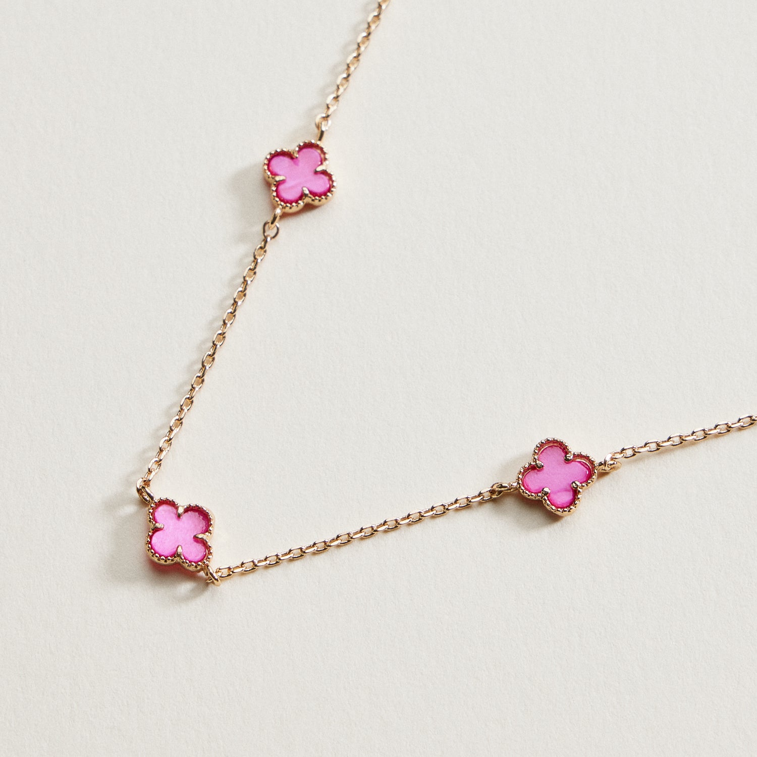 Mini Quatrefoil Station Necklace | Multi Charm Jewelry
