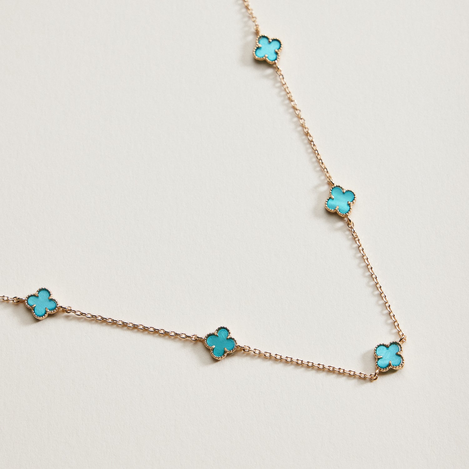 Mini Quatrefoil Station Necklace | Multi Charm Jewelry