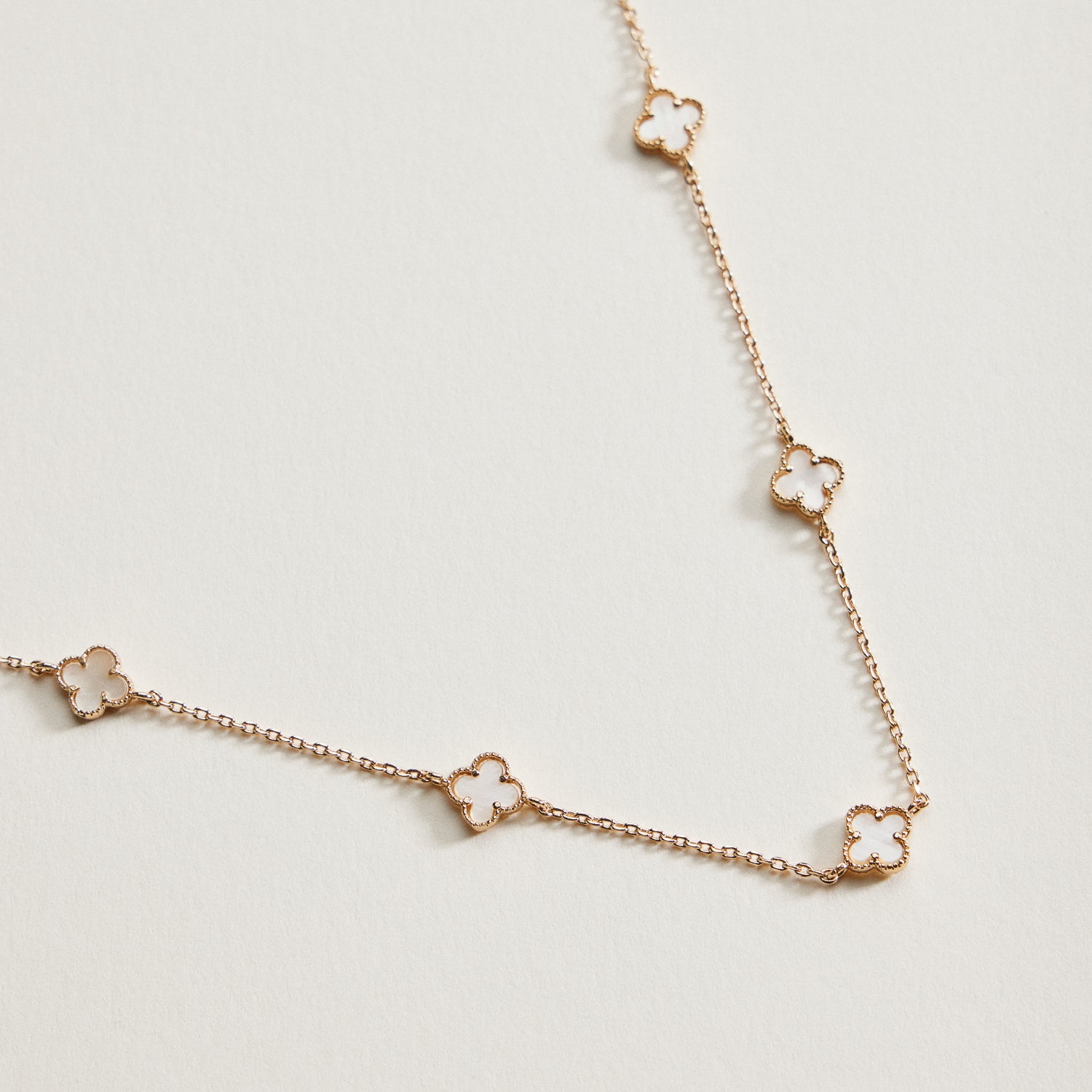 Mini Quatrefoil Station Necklace | Multi Charm Jewelry