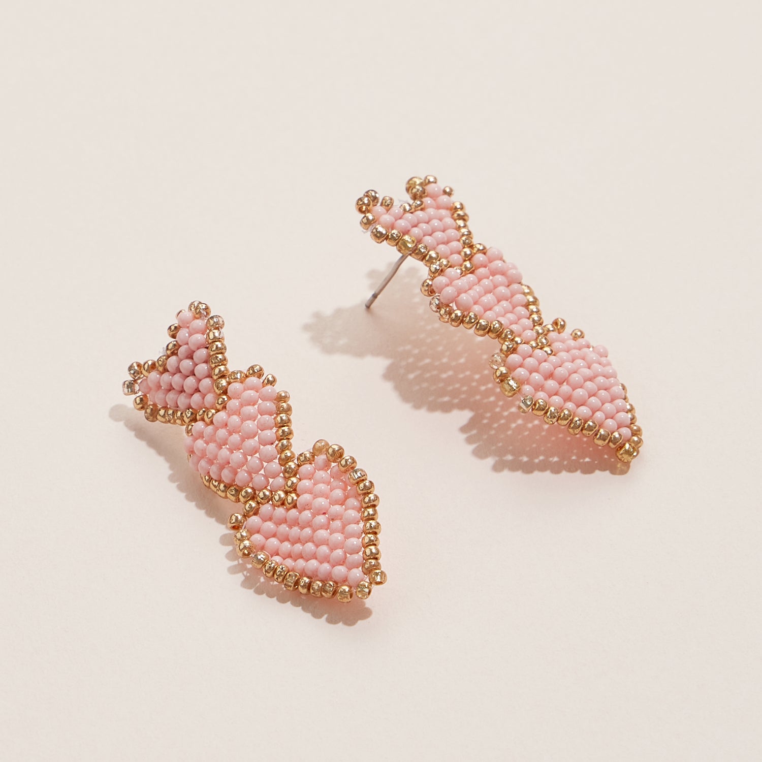Triple Heart Beaded Drop Earrings - Frem