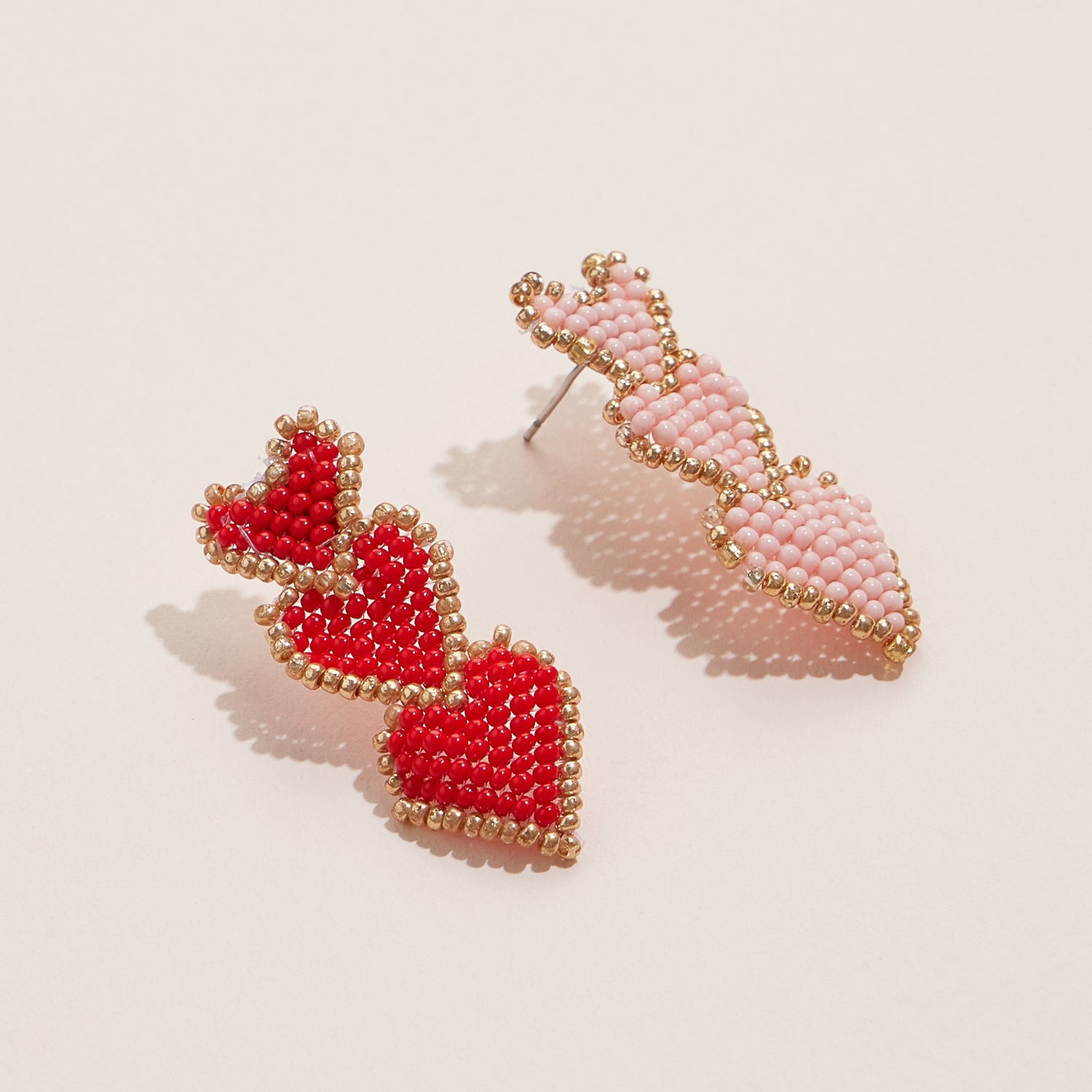 Triple Heart Beaded Drop Earrings - Frem