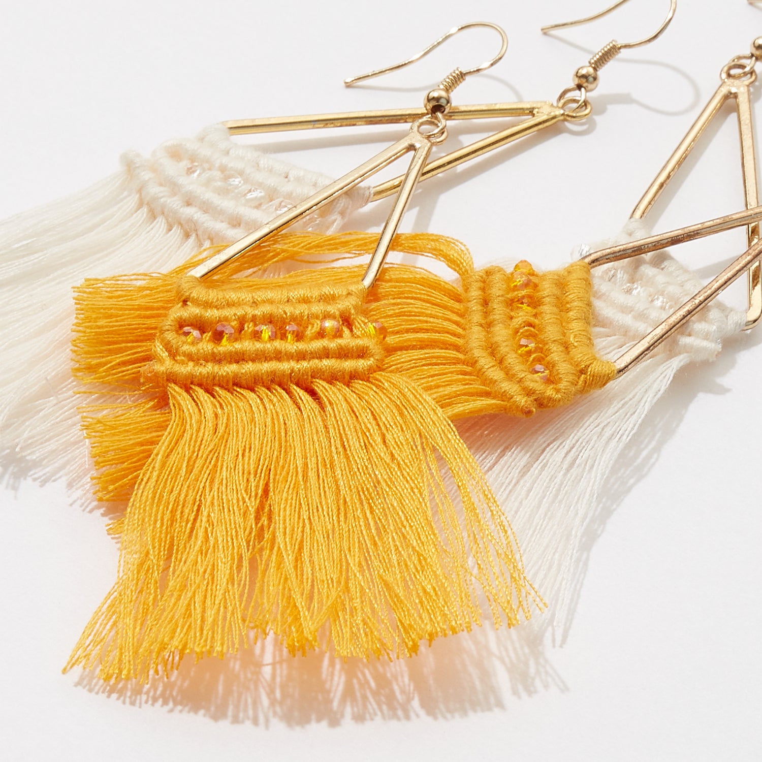 Handmade Cotton Macrame Tassel Earrings