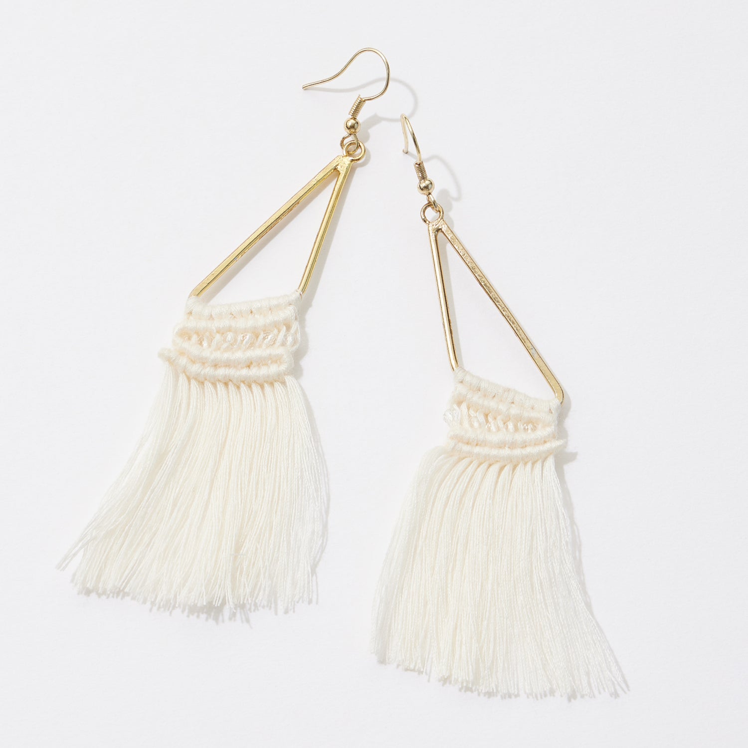 Handmade Cotton Macrame Tassel Earrings