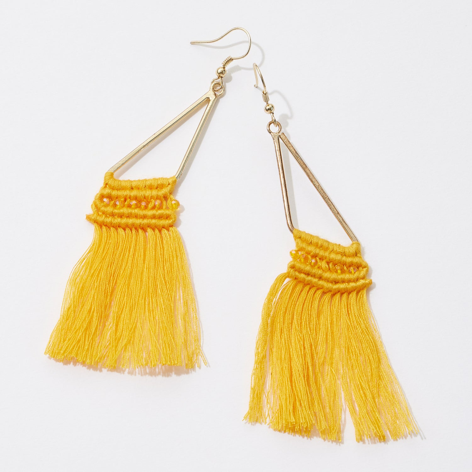Handmade Cotton Macrame Tassel Earrings