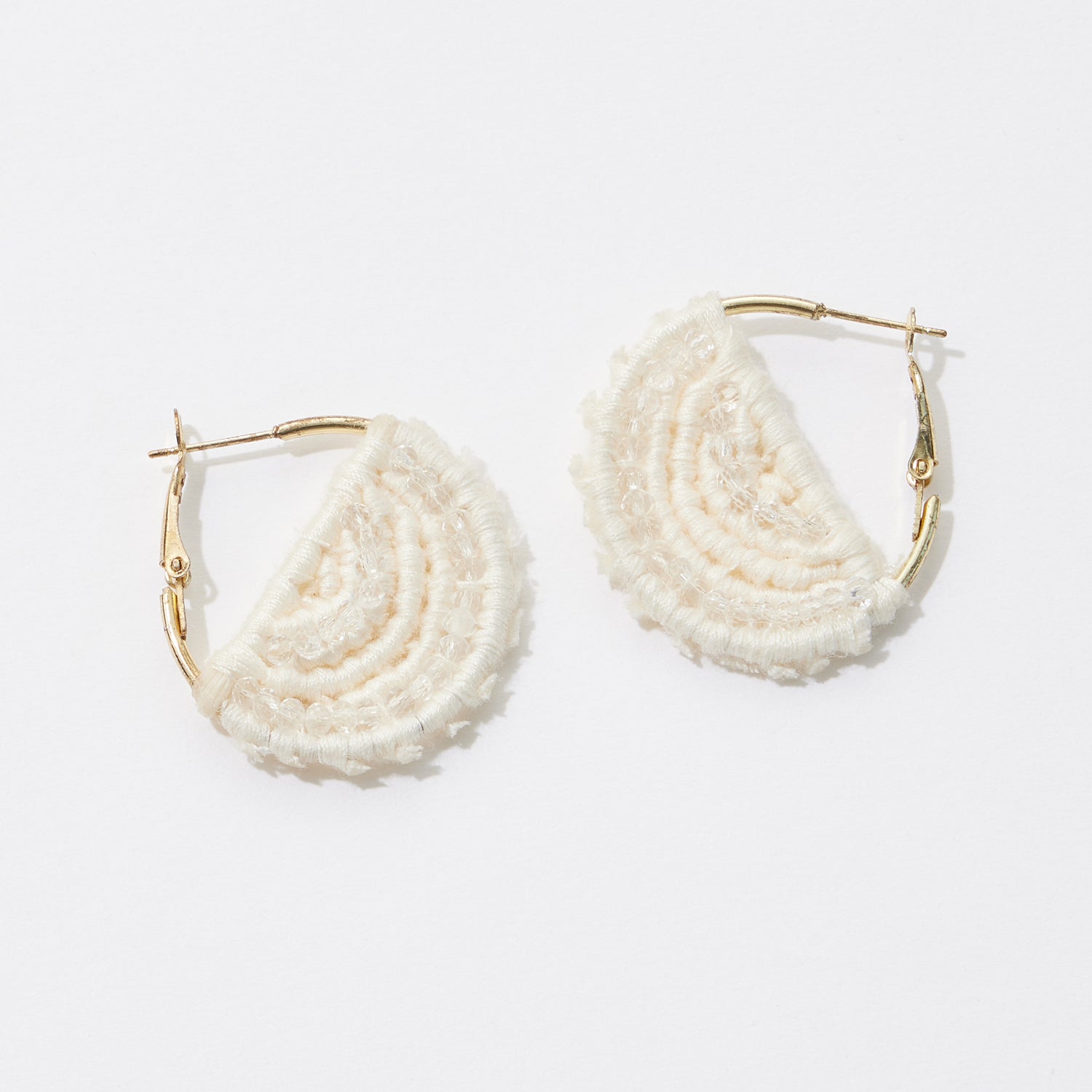 Handmade Cottom Macrame Hoop Earrings