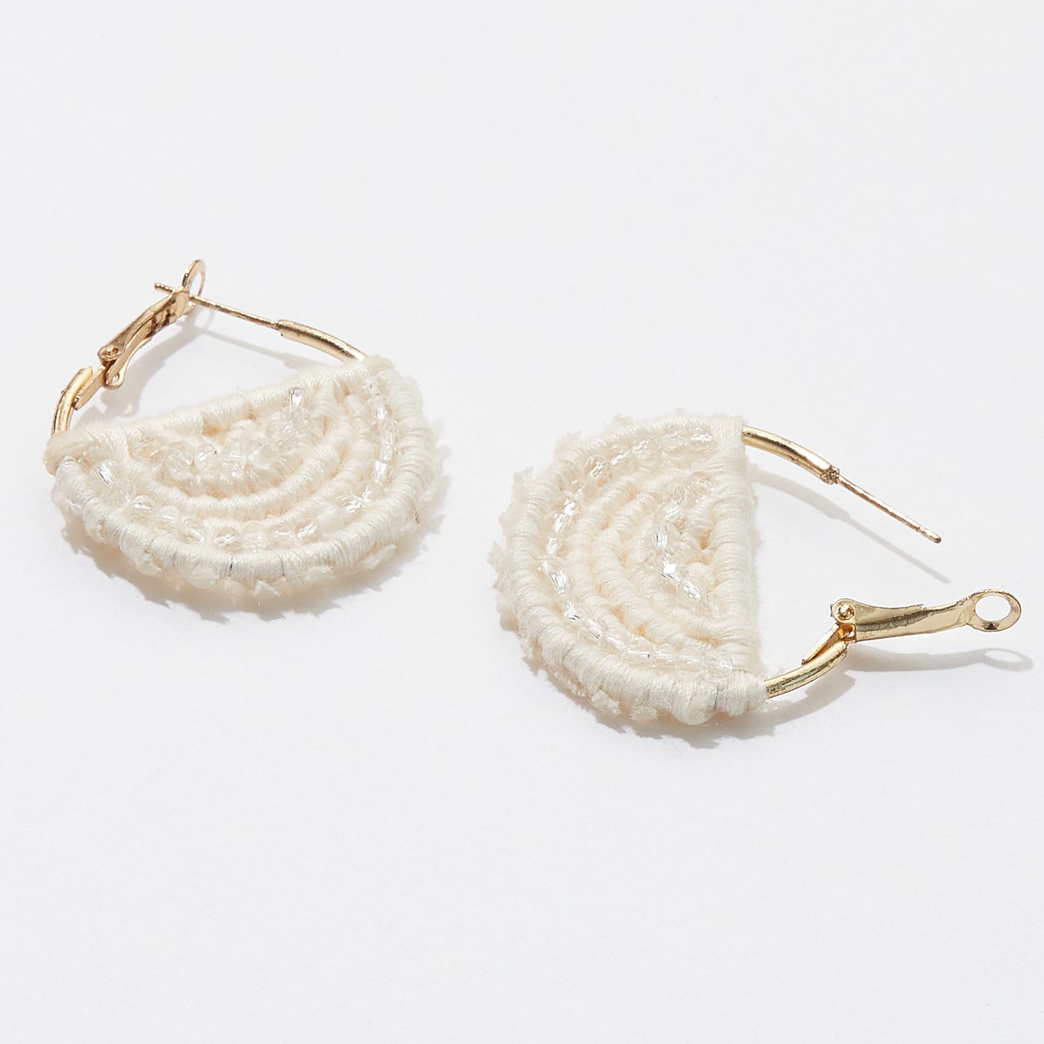 Handmade Cottom Macrame Hoop Earrings
