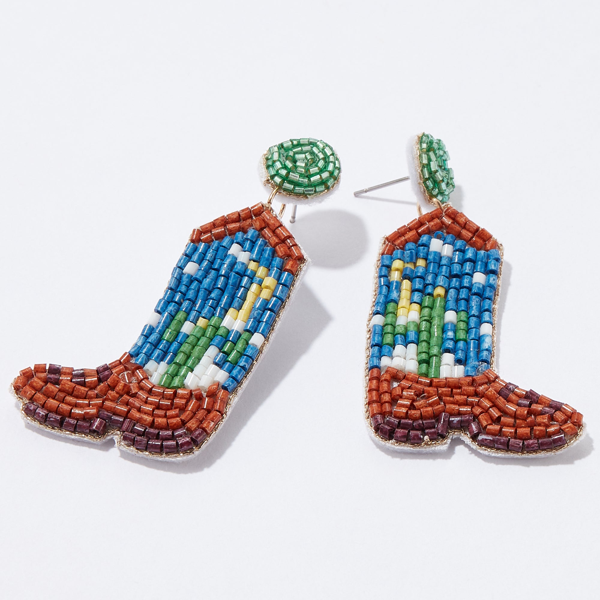 Western Boots Seed Bead Earrings