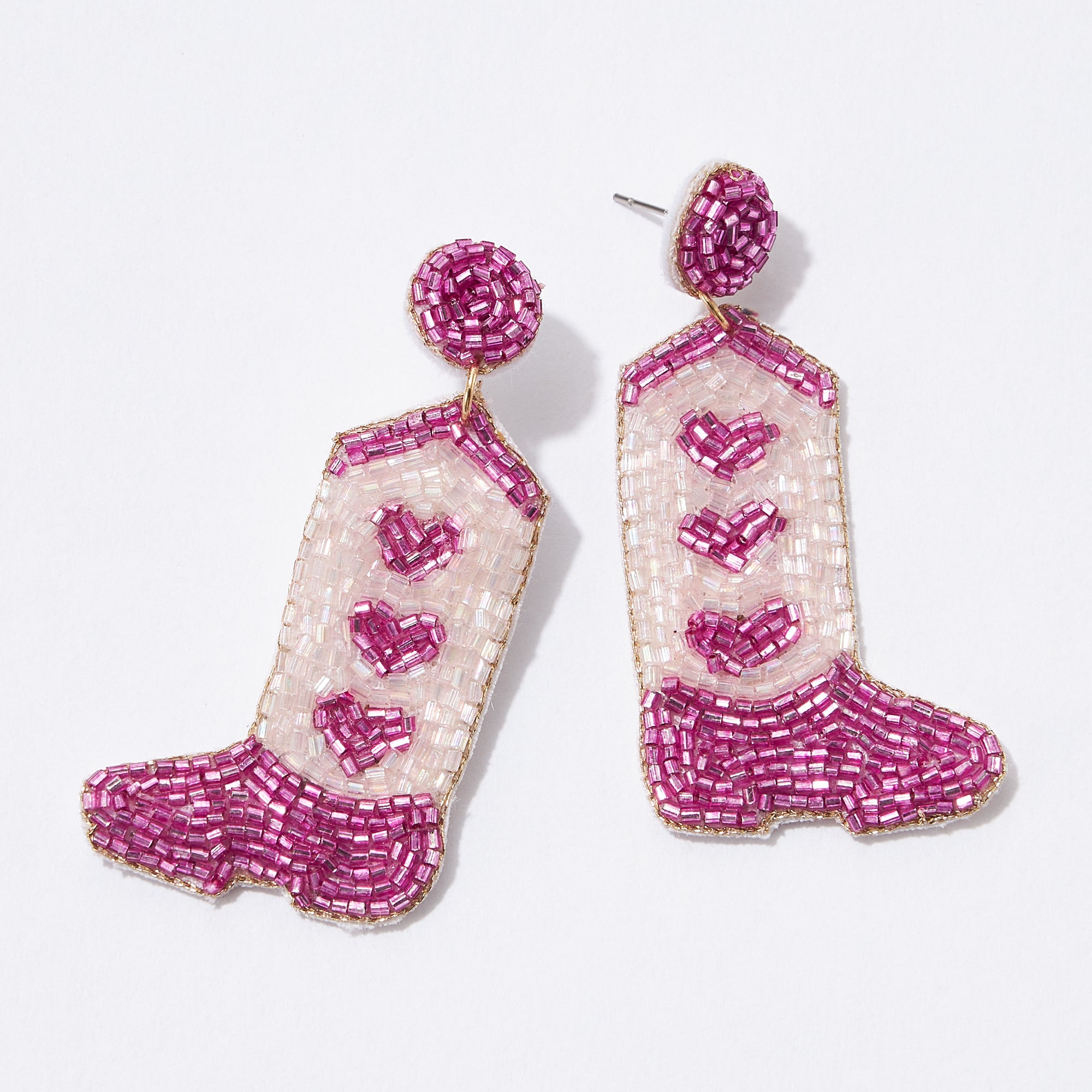 Western Boots Seed Bead Earrings