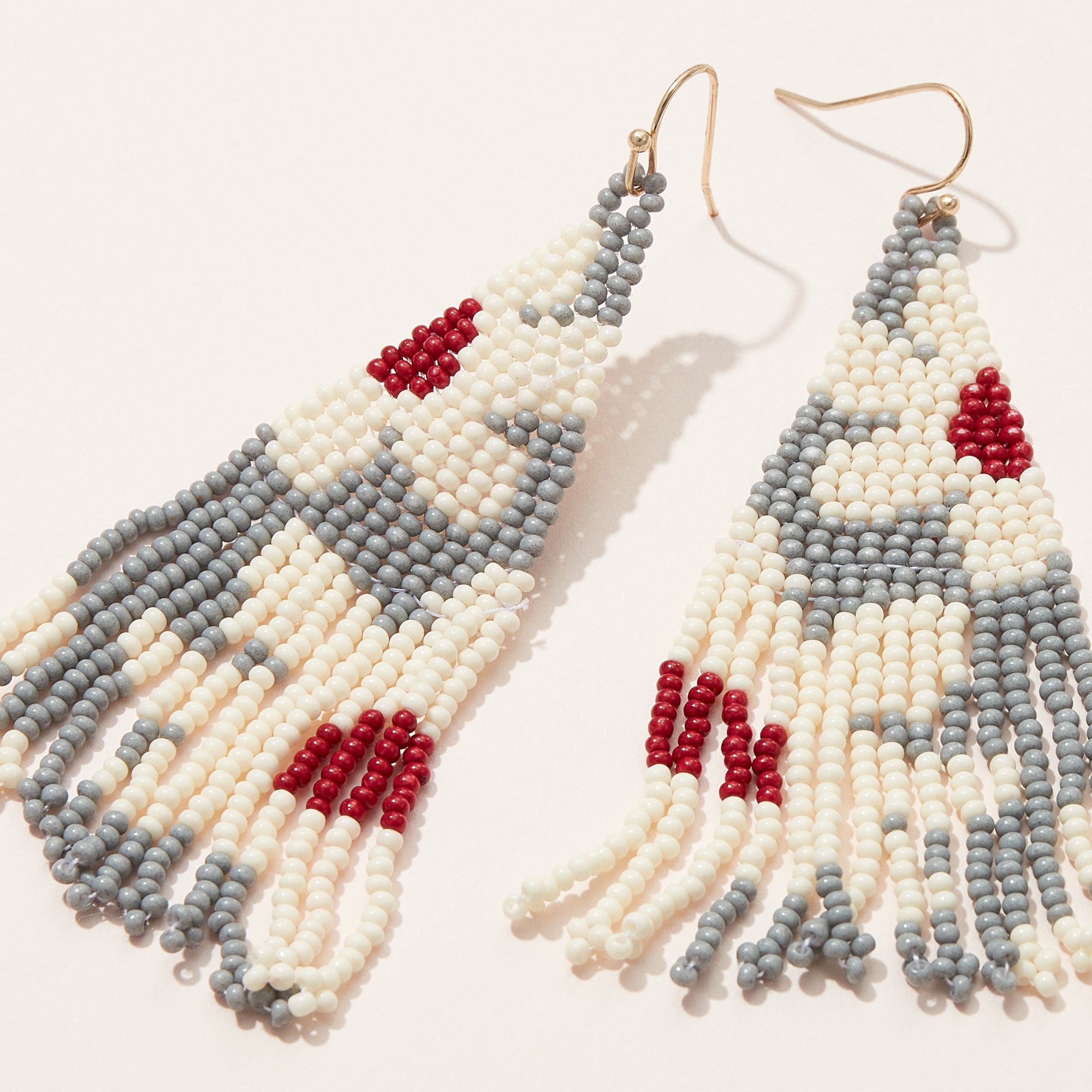 Flower Seed Bead Fringe Earrings