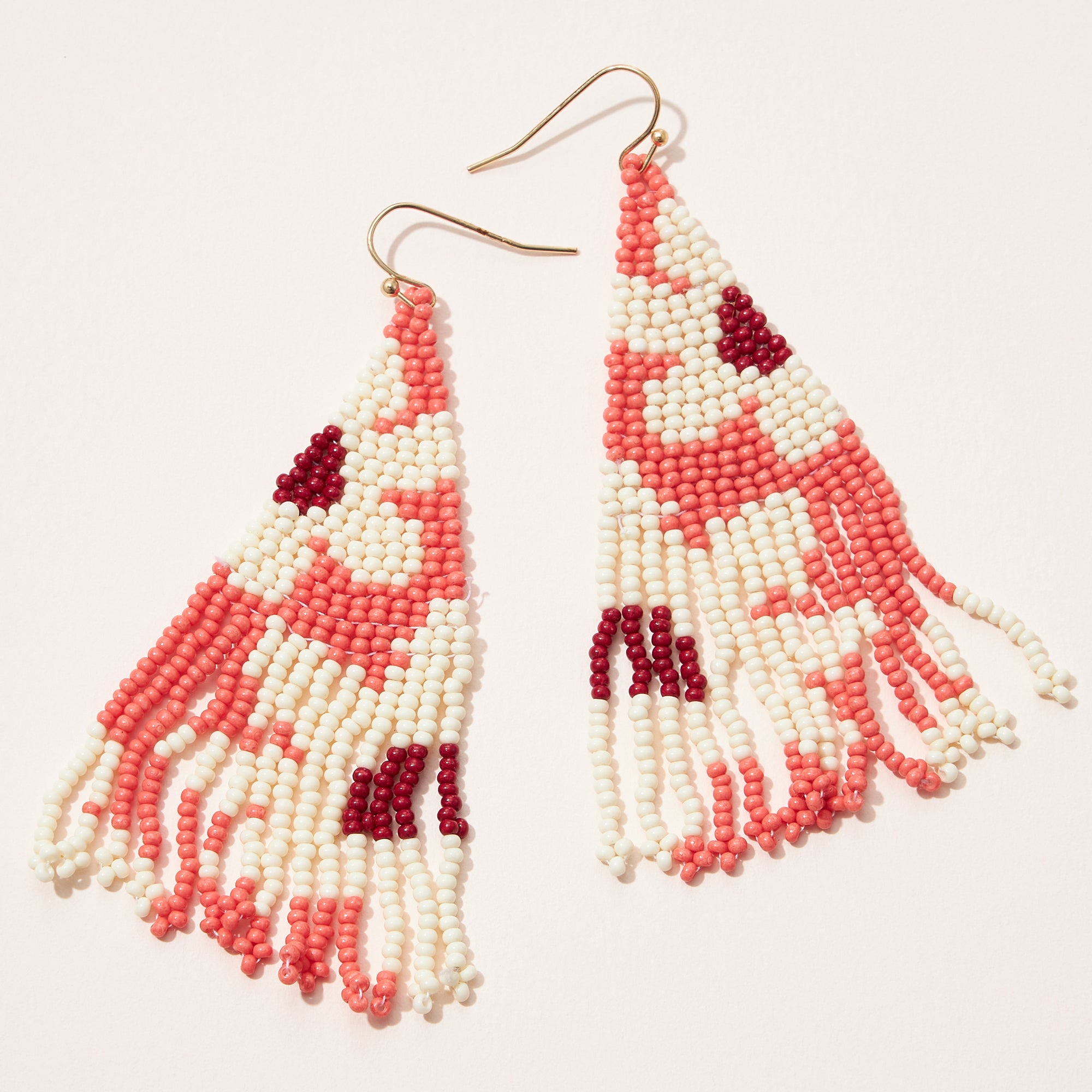 Flower Seed Bead Fringe Earrings