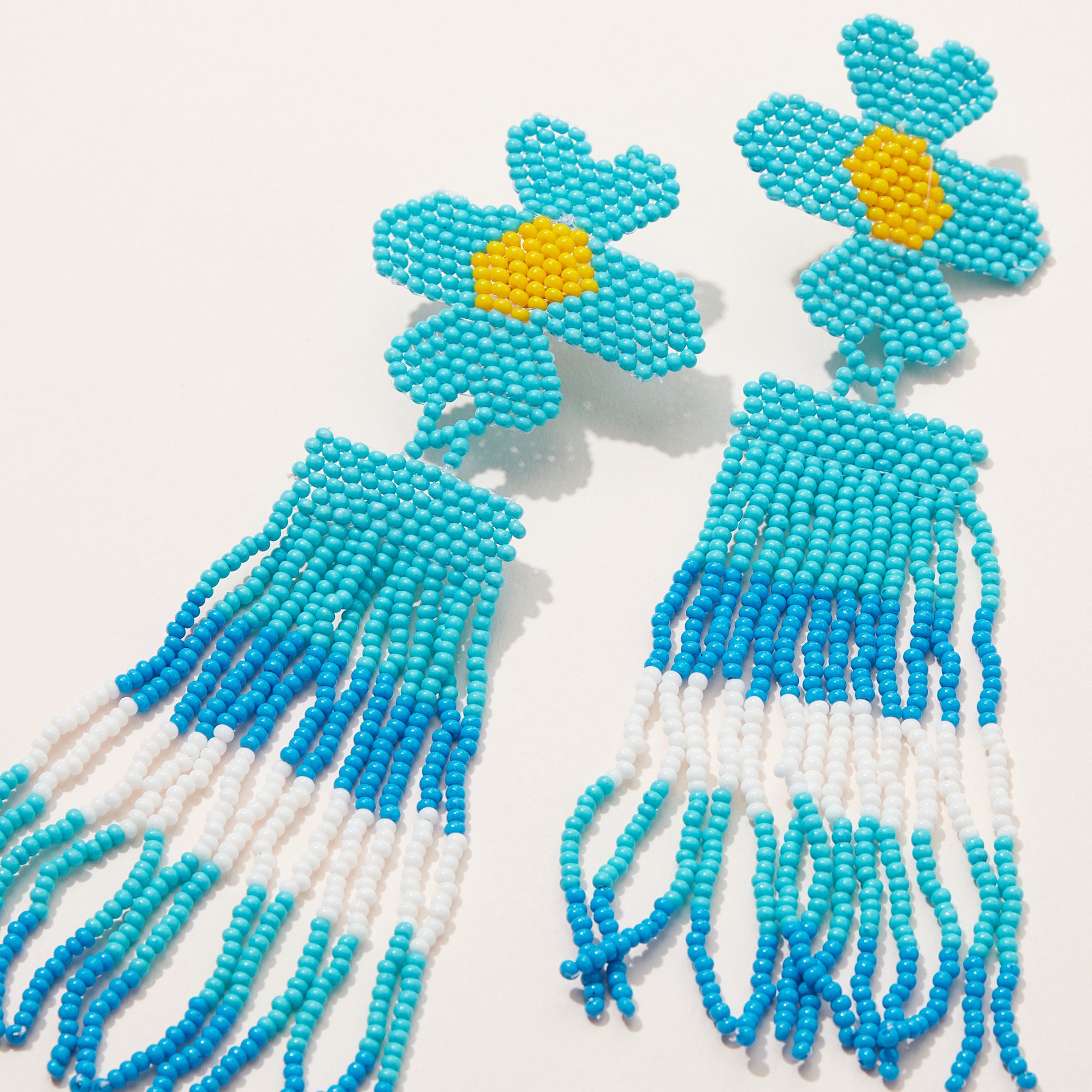 Flower Fringe Seed Bead Earrings
