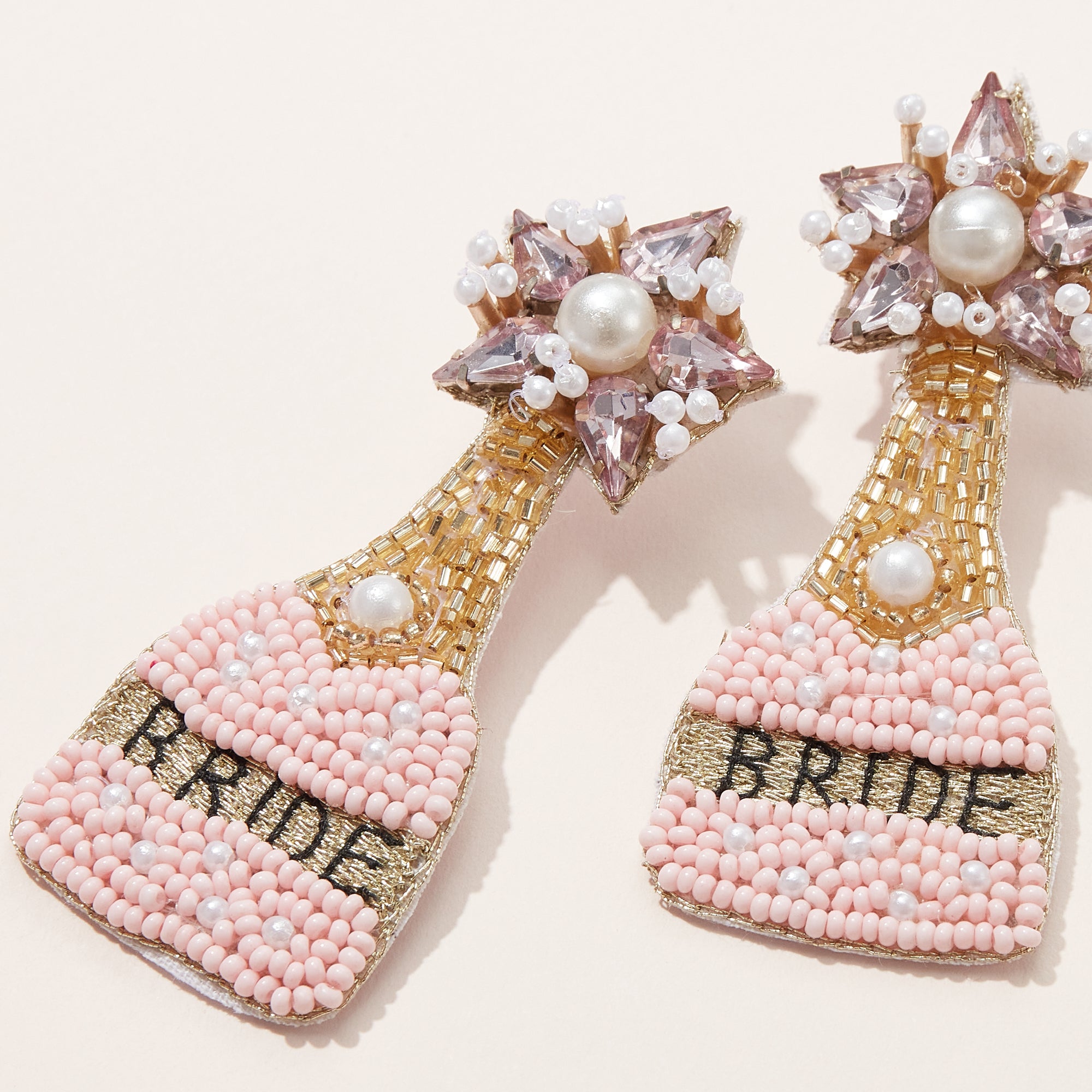 Bride Champagne Seed Bead Earrings