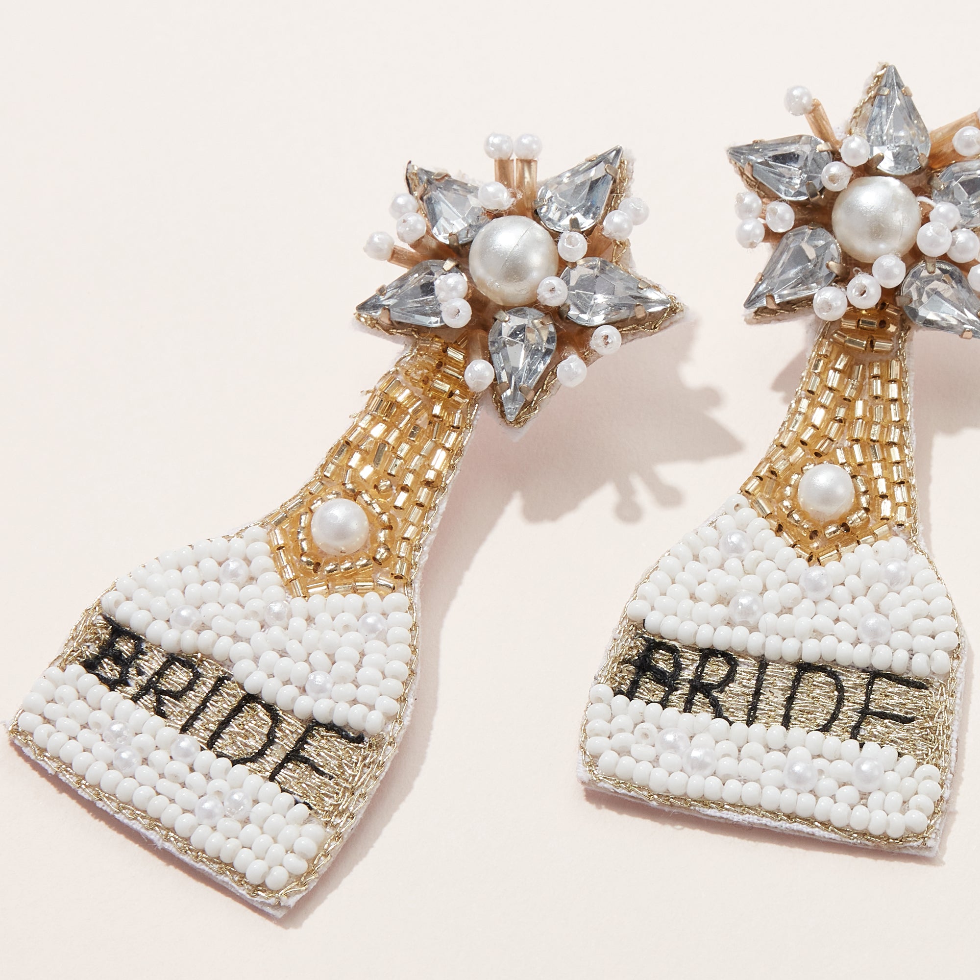 Bride Champagne Seed Bead Earrings