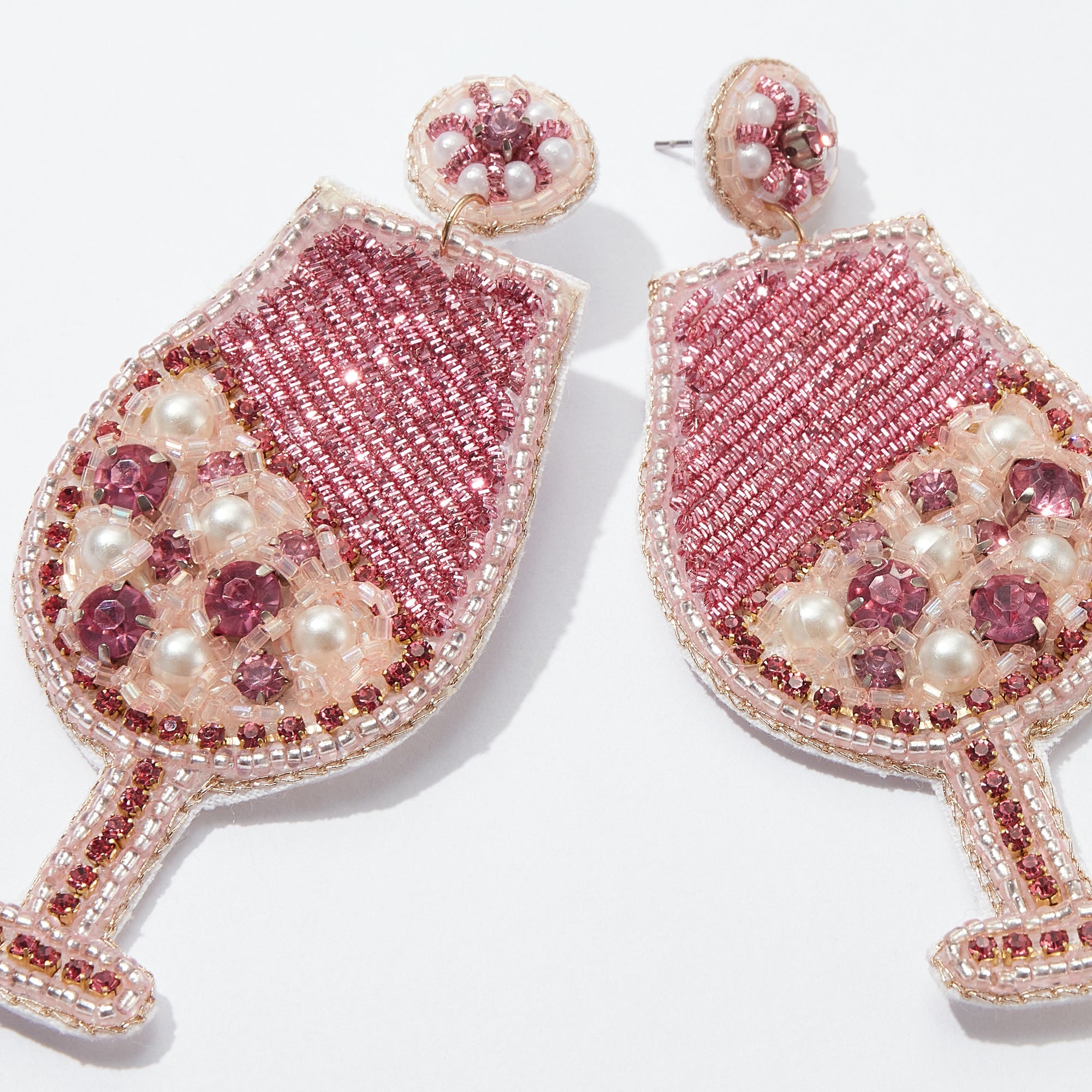 Cocktail Glass Seed Bead Earrings