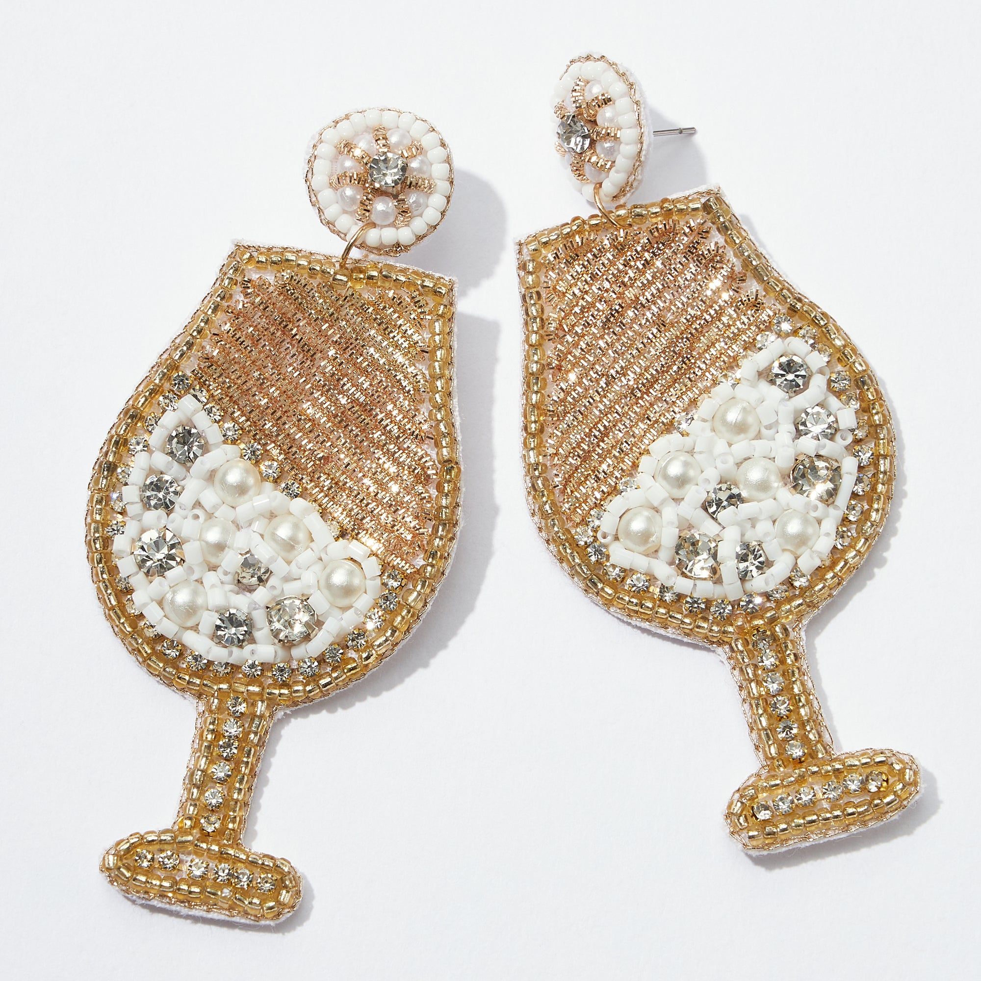 Cocktail Glass Seed Bead Earrings