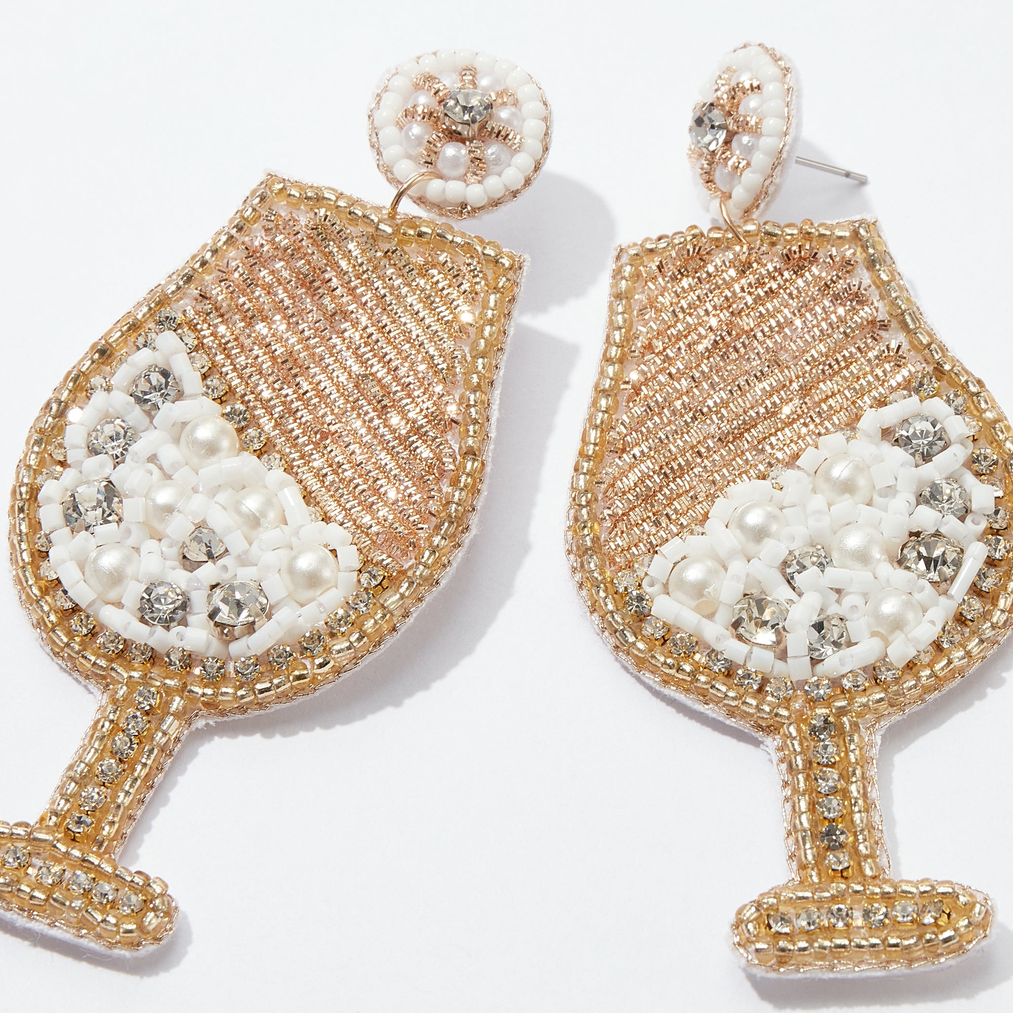 Cocktail Glass Seed Bead Earrings